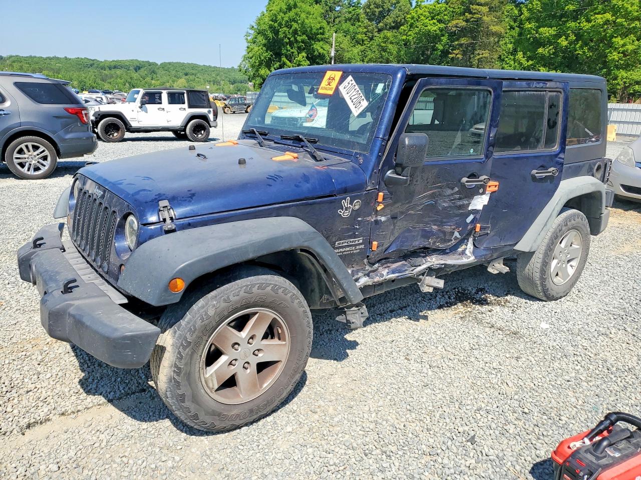 2013 Jeep Wrangler Unlimited Sport Blue vin: 1C4BJWDGXDL558393