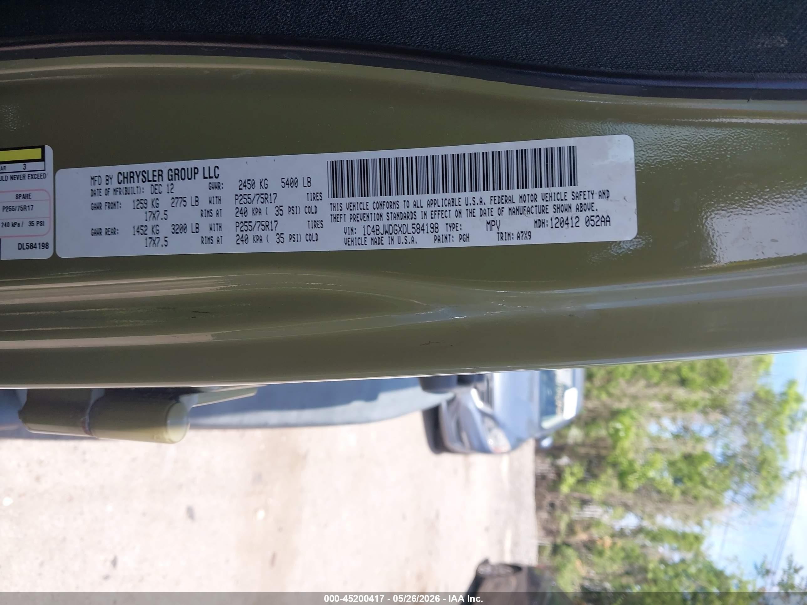 2013 Jeep Wrangler Unlimited Sport Green vin: 1C4BJWDGXDL584198
