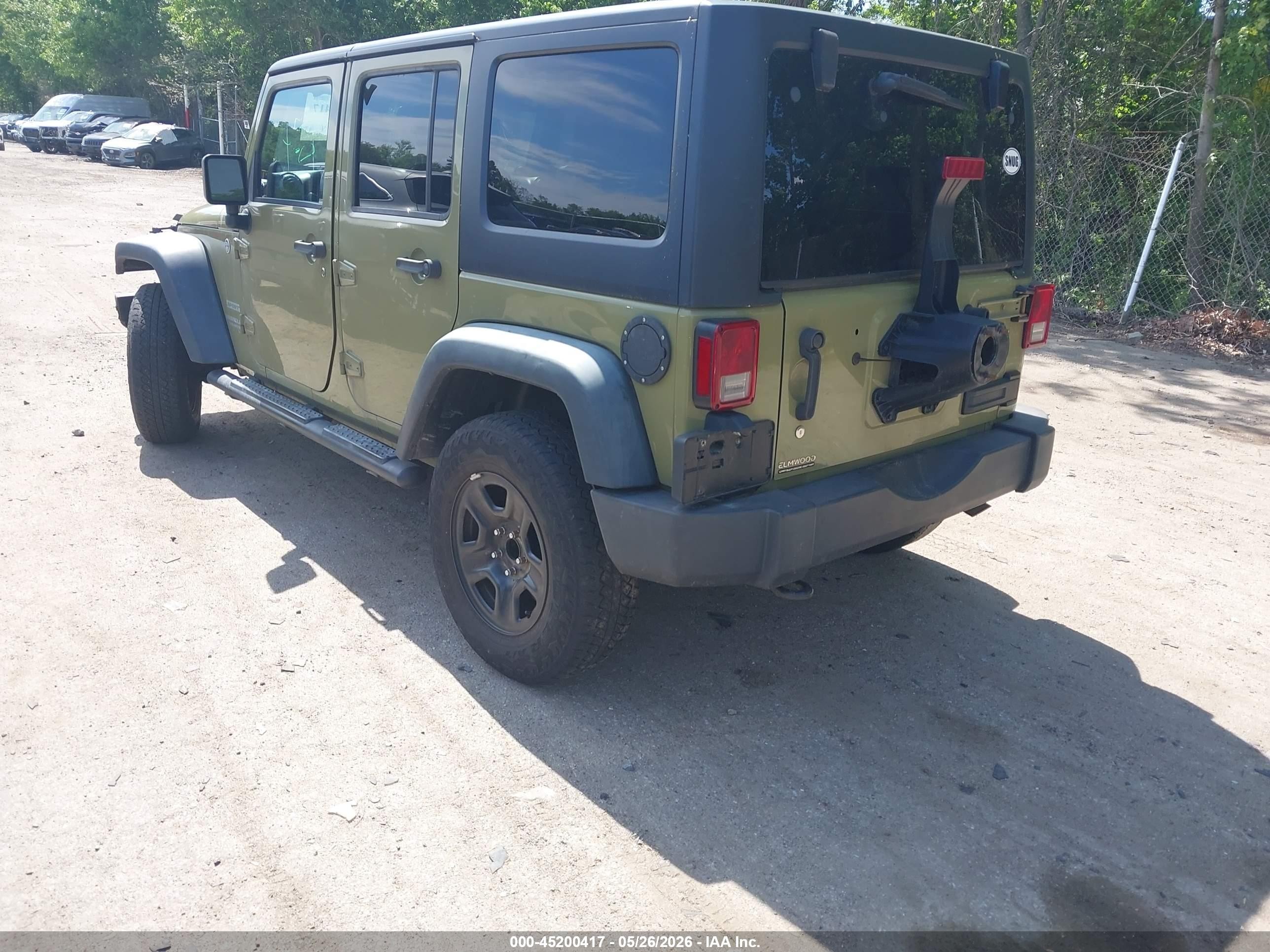 2013 Jeep Wrangler Unlimited Sport Green vin: 1C4BJWDGXDL584198