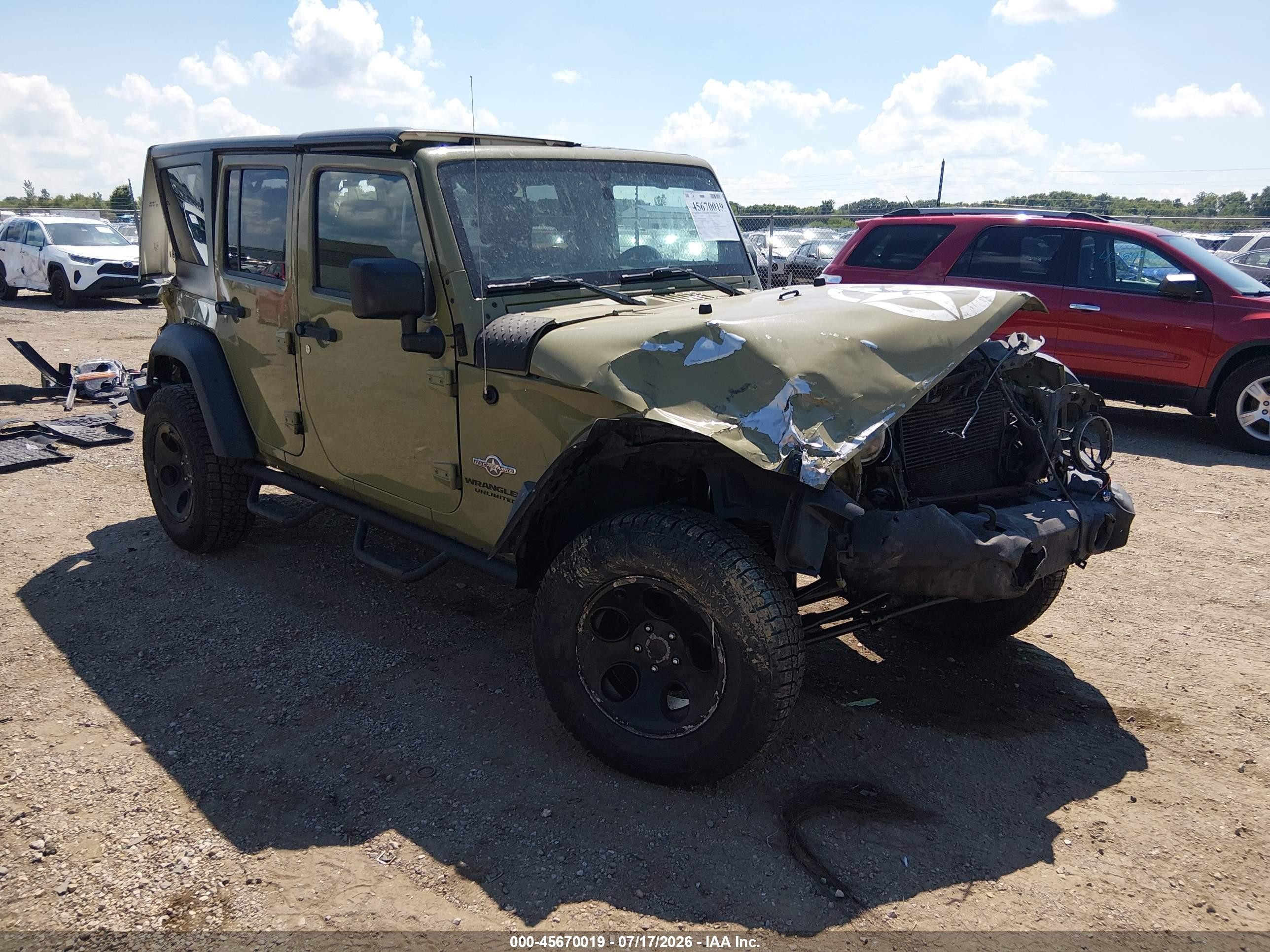 2013 Jeep Wrangler Unlimited Freedom Edition Green vin: 1C4BJWDGXDL618527