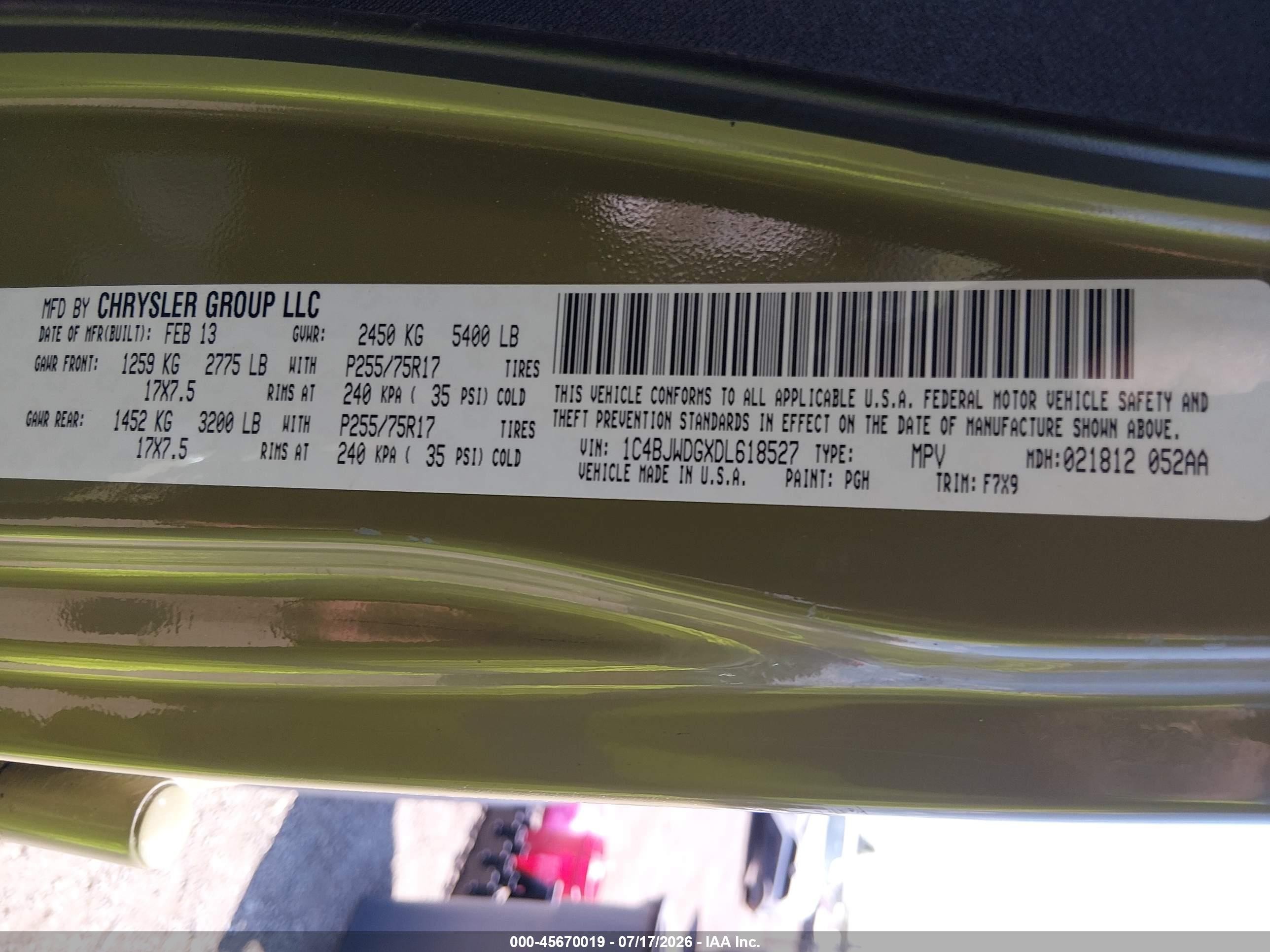 2013 Jeep Wrangler Unlimited Freedom Edition Green vin: 1C4BJWDGXDL618527