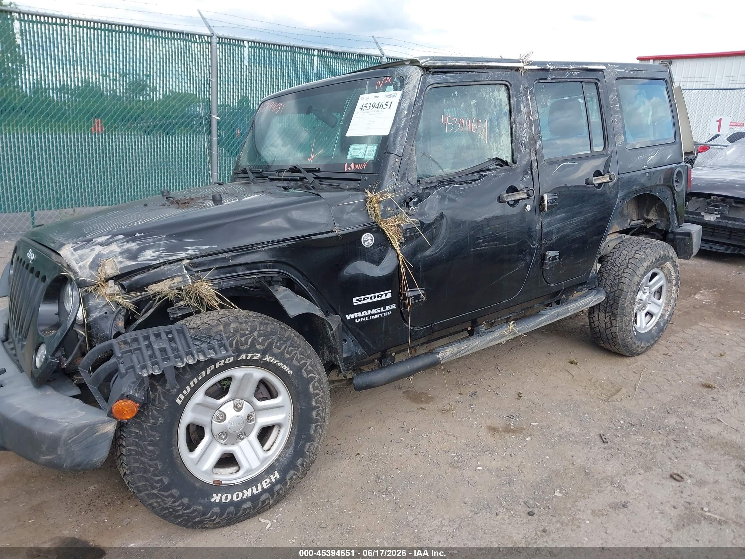 2015 Jeep Wrangler Unlimited Sport Black vin: 1C4BJWDGXFL562267