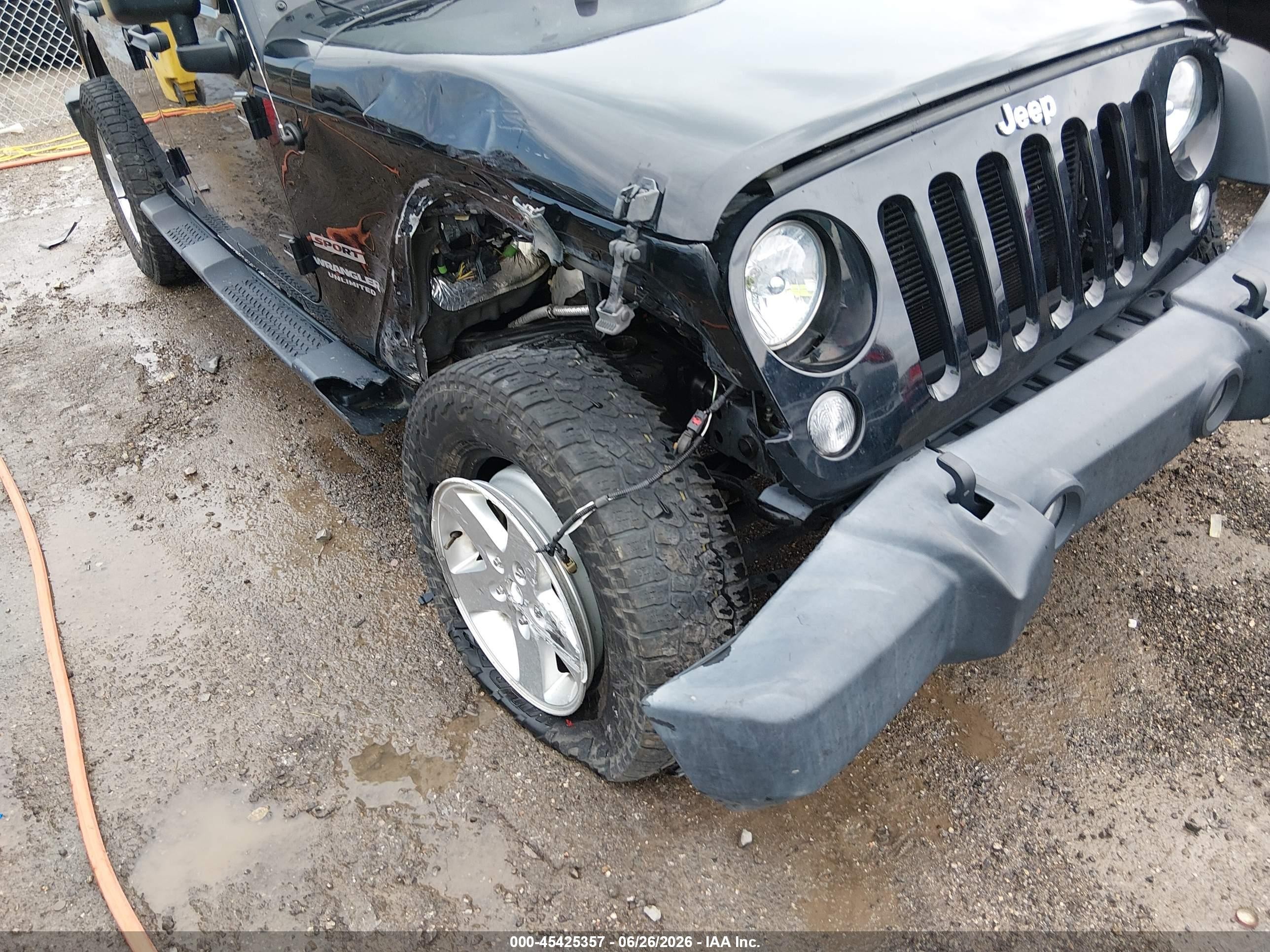 2015 Jeep Wrangler Unlimited Sport Black vin: 1C4BJWDGXFL577724
