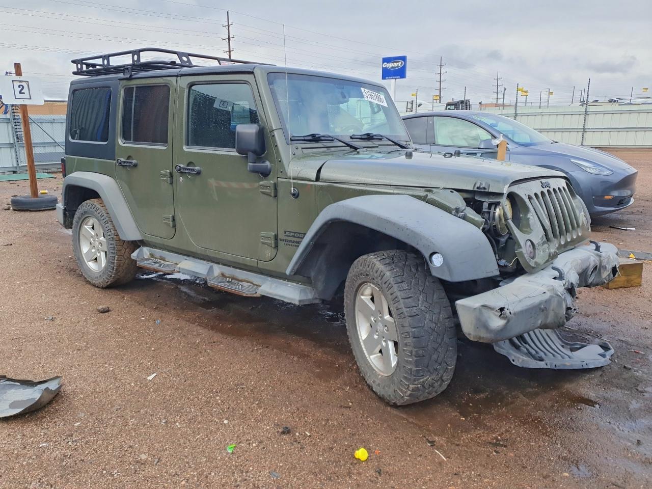 2015 Jeep Wrangler Unlimited Sport Green vin: 1C4BJWDGXFL728481
