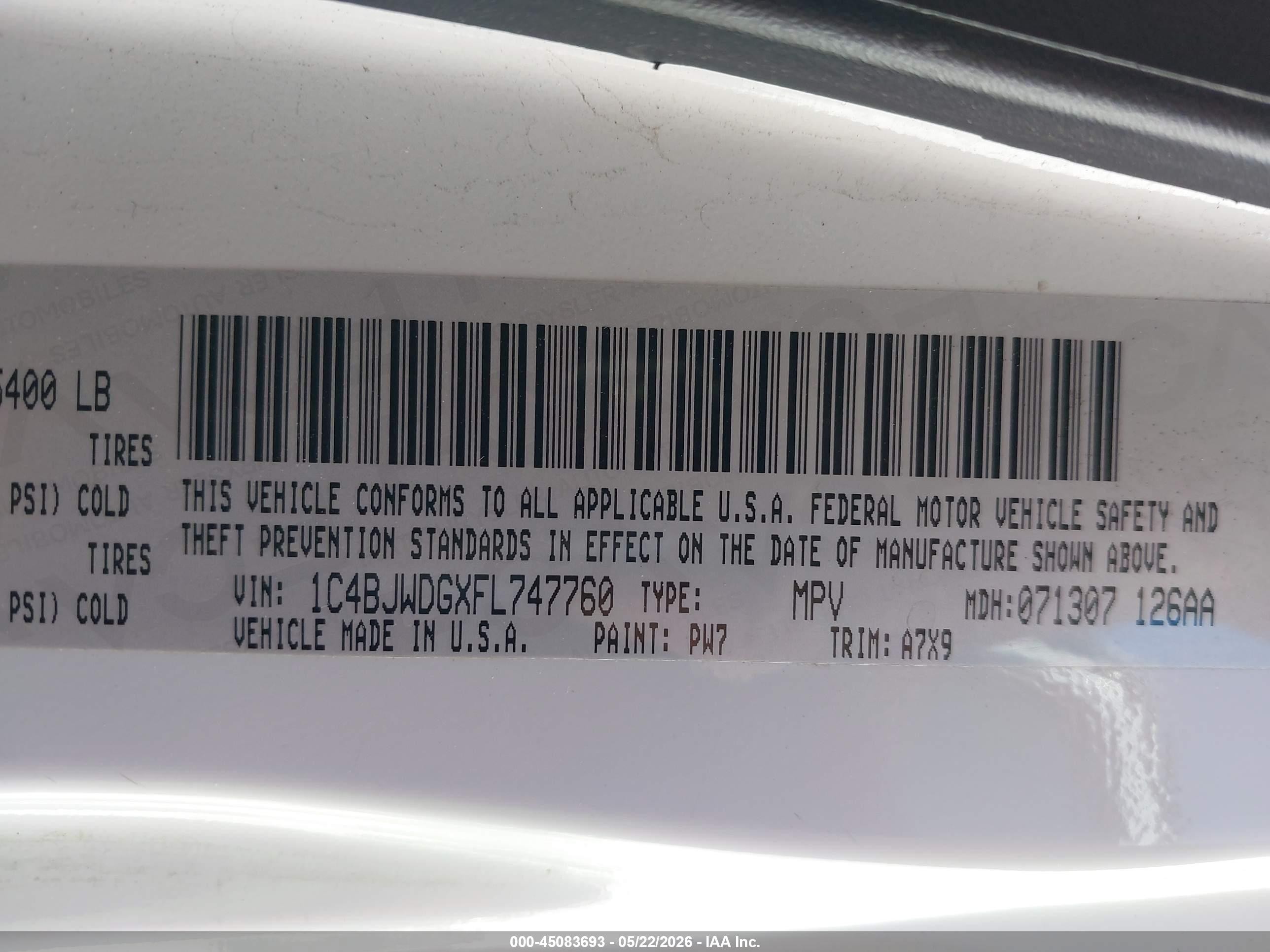 2015 Jeep Wrangler Unlimited Sport White vin: 1C4BJWDGXFL747760
