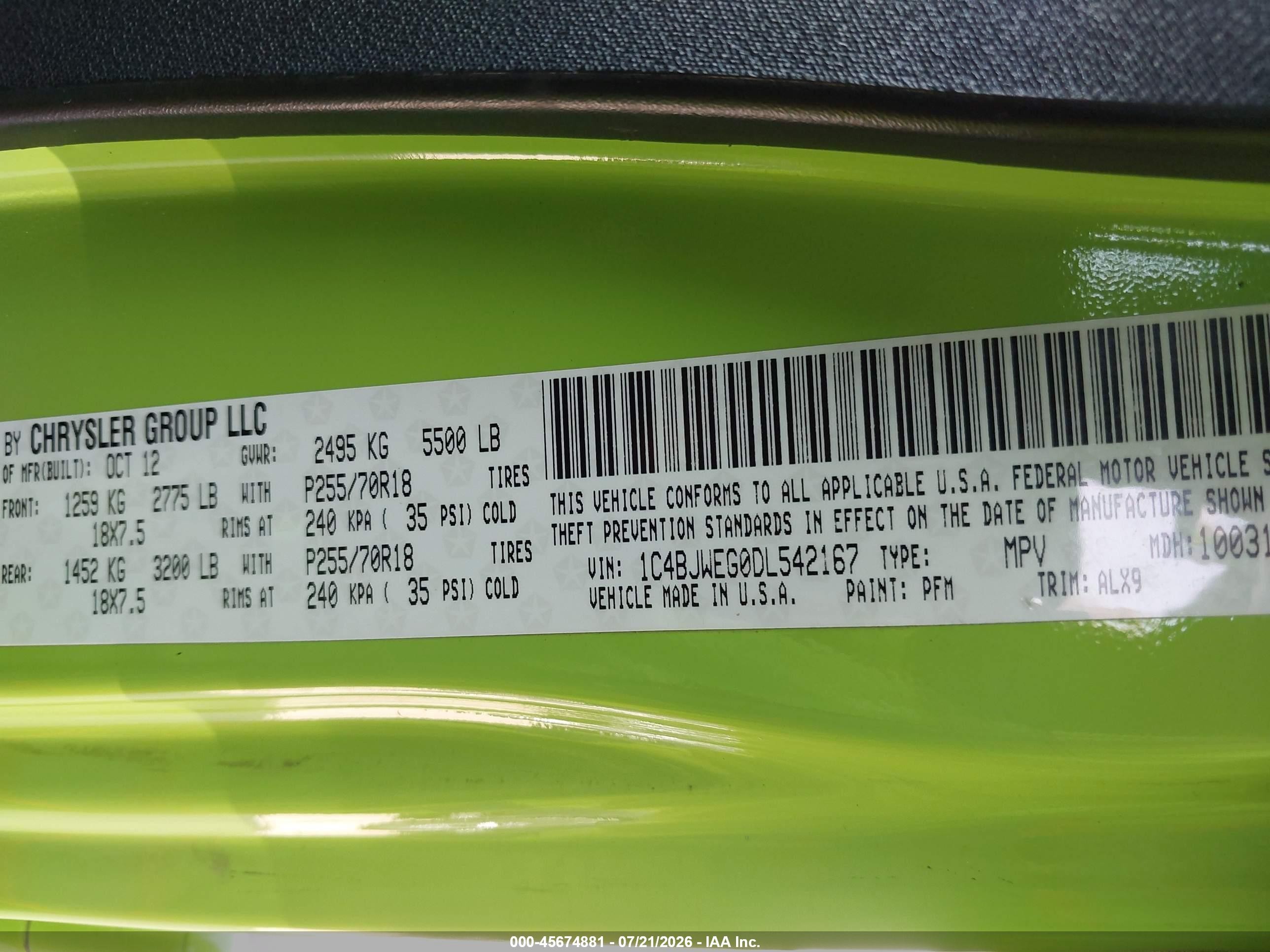 2013 Jeep Wrangler Unlimited Sahara Green vin: 1C4BJWEG0DL542167