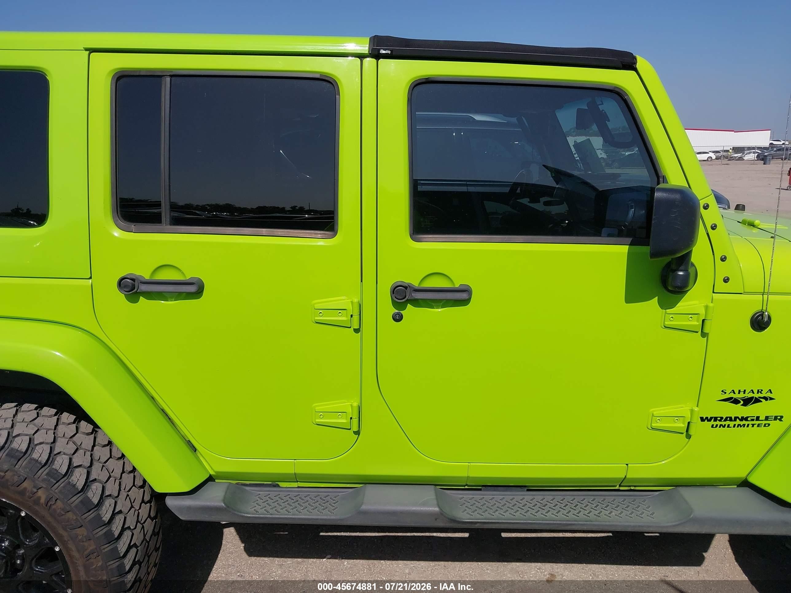 2013 Jeep Wrangler Unlimited Sahara Green vin: 1C4BJWEG0DL542167