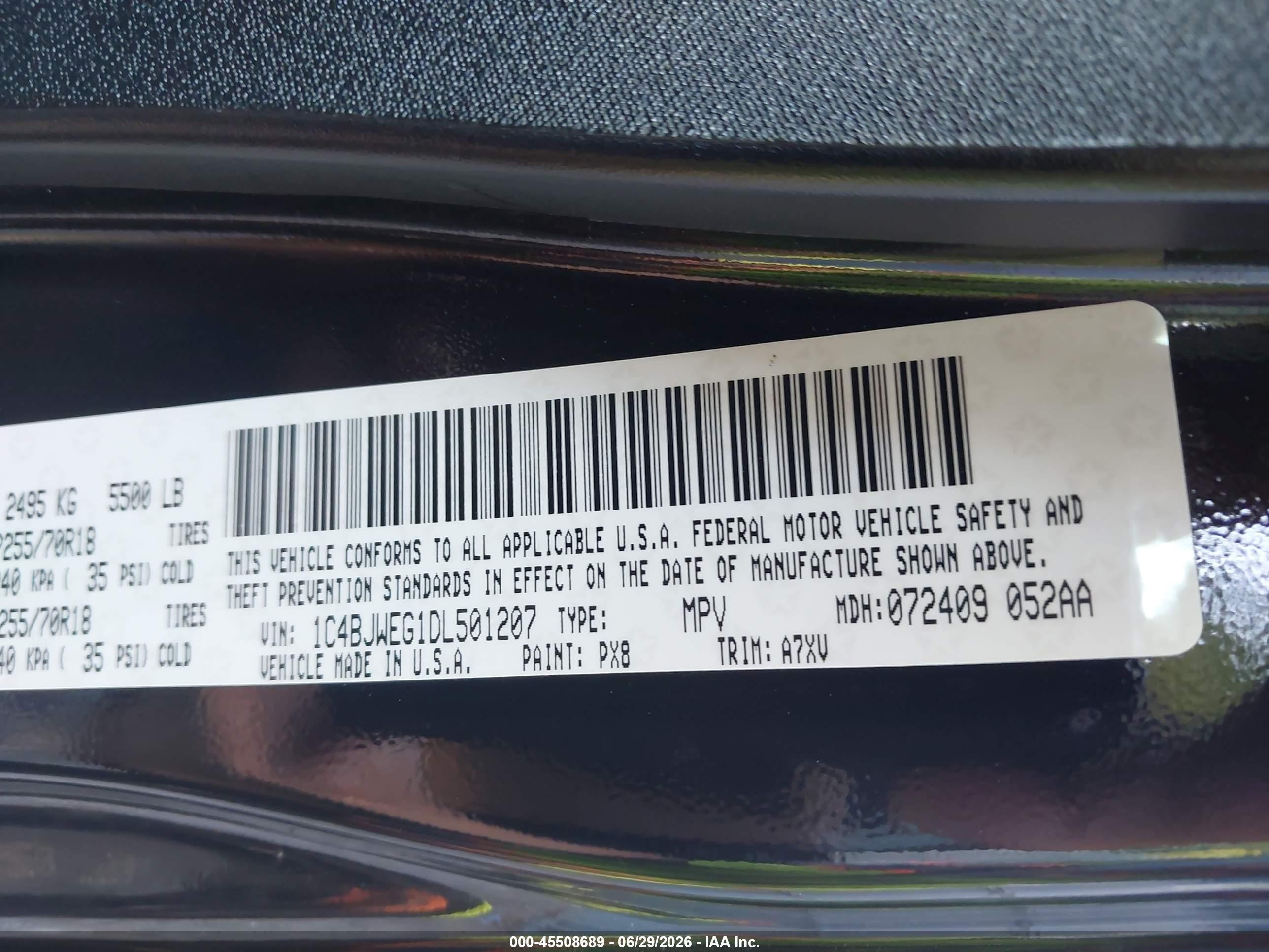 2013 Jeep Wrangler Unlimited Sahara Black vin: 1C4BJWEG1DL501207
