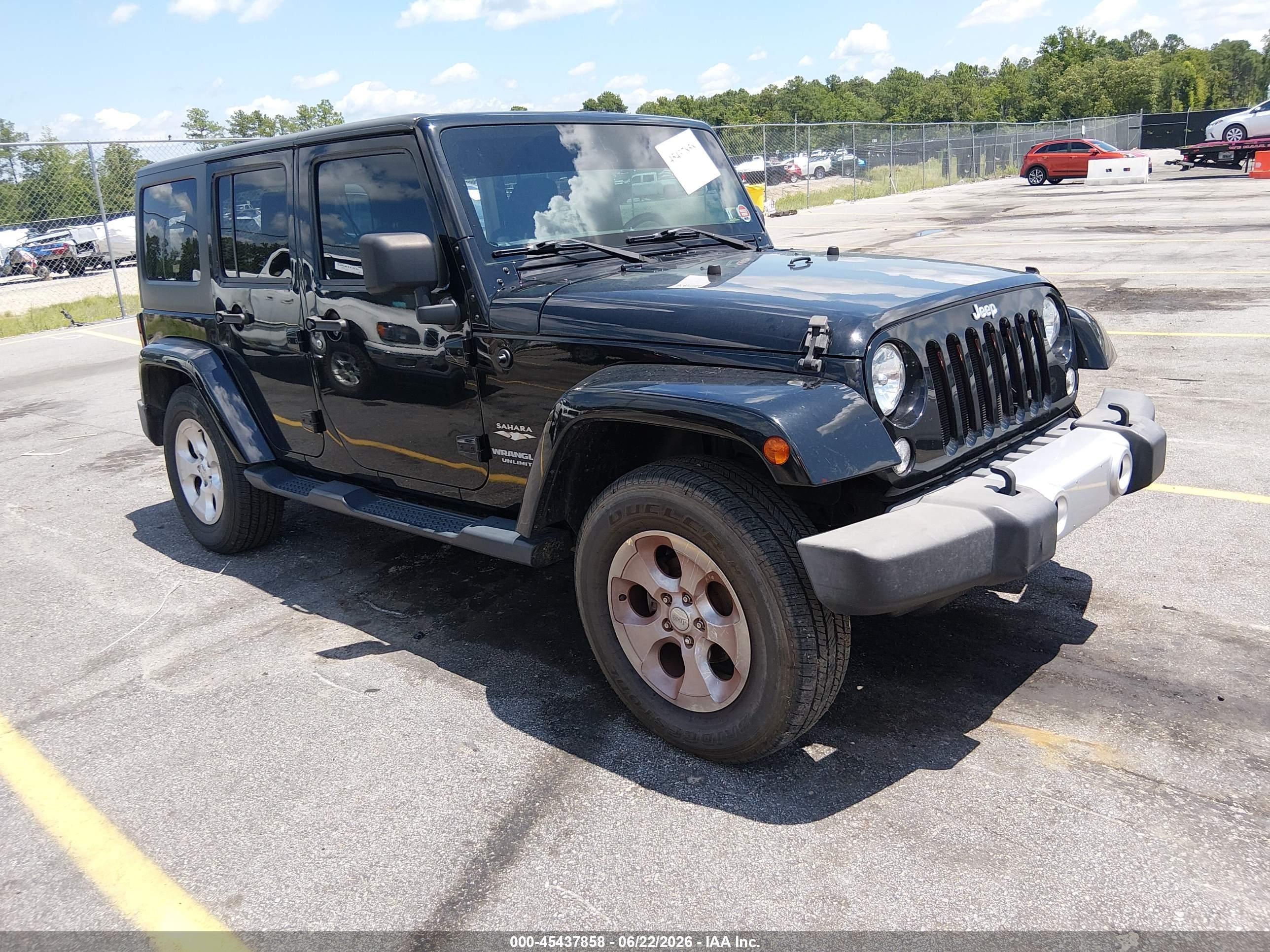 2015 Jeep Wrangler Unlimited Sahara Black vin: 1C4BJWEG1FL559157