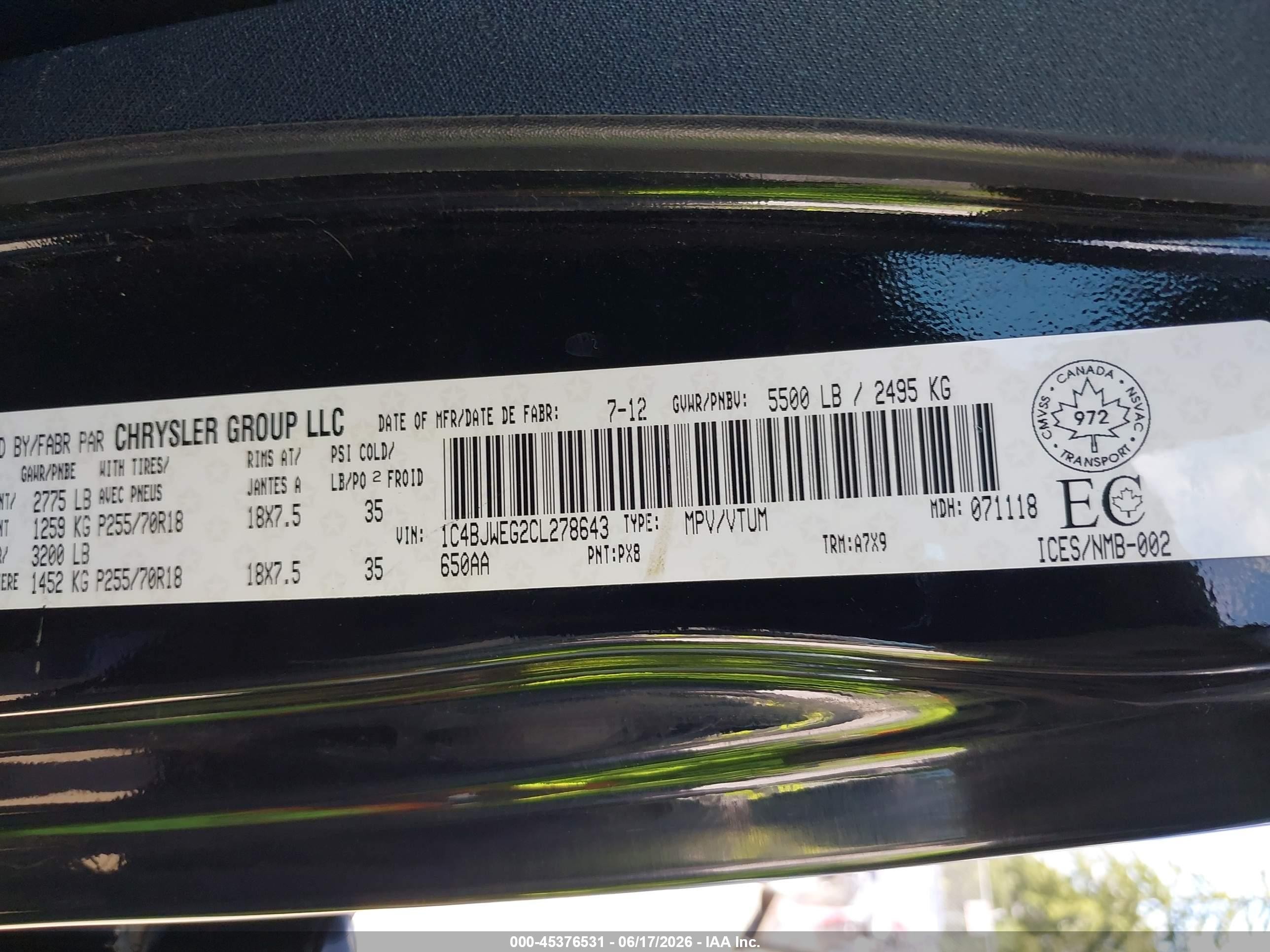 2012 Jeep Wrangler Unlimited Sahara Черный vin: 1C4BJWEG2CL278643