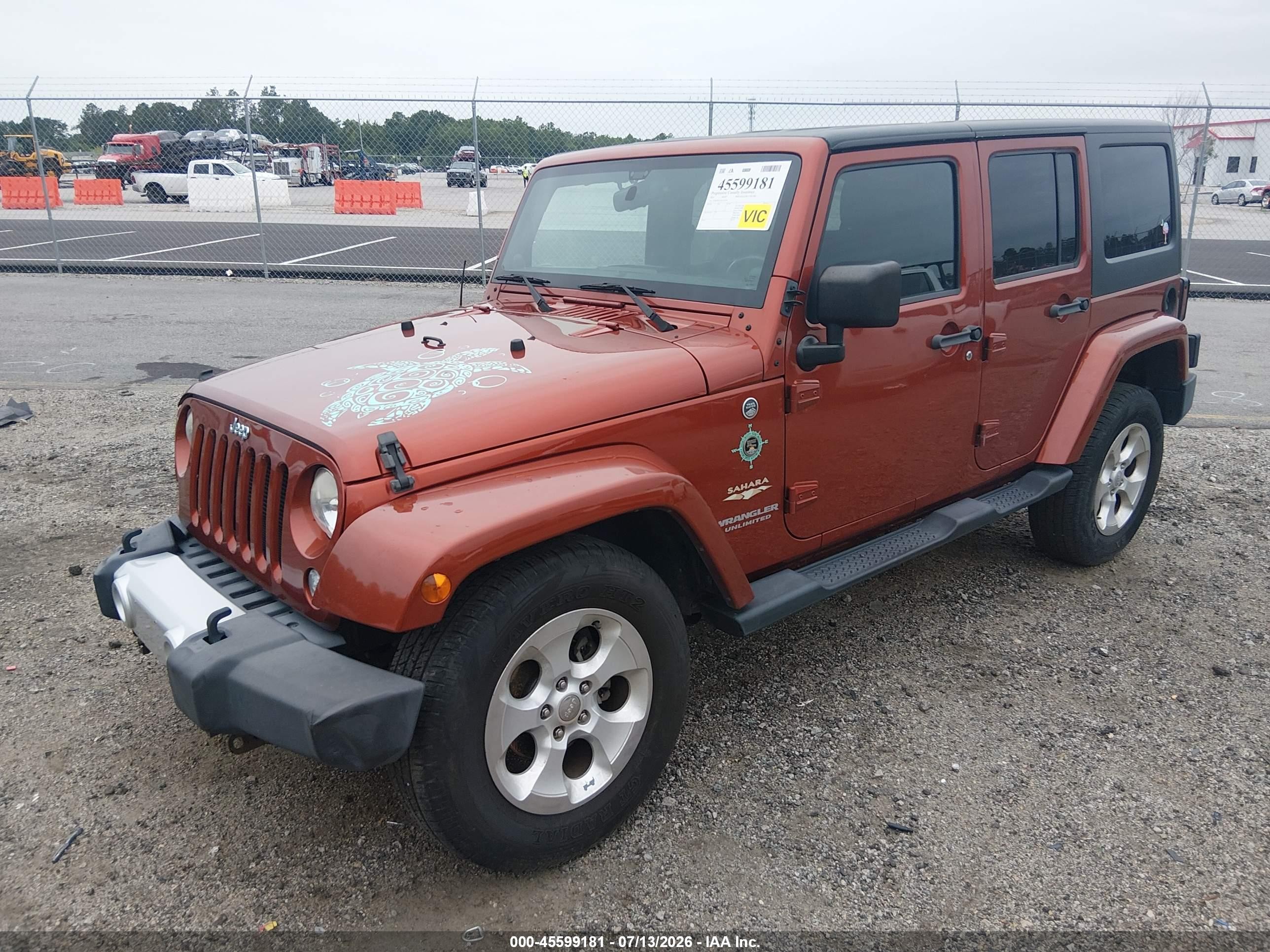 2014 Jeep Wrangler Unlimited Sahara Orange vin: 1C4BJWEG2EL222205