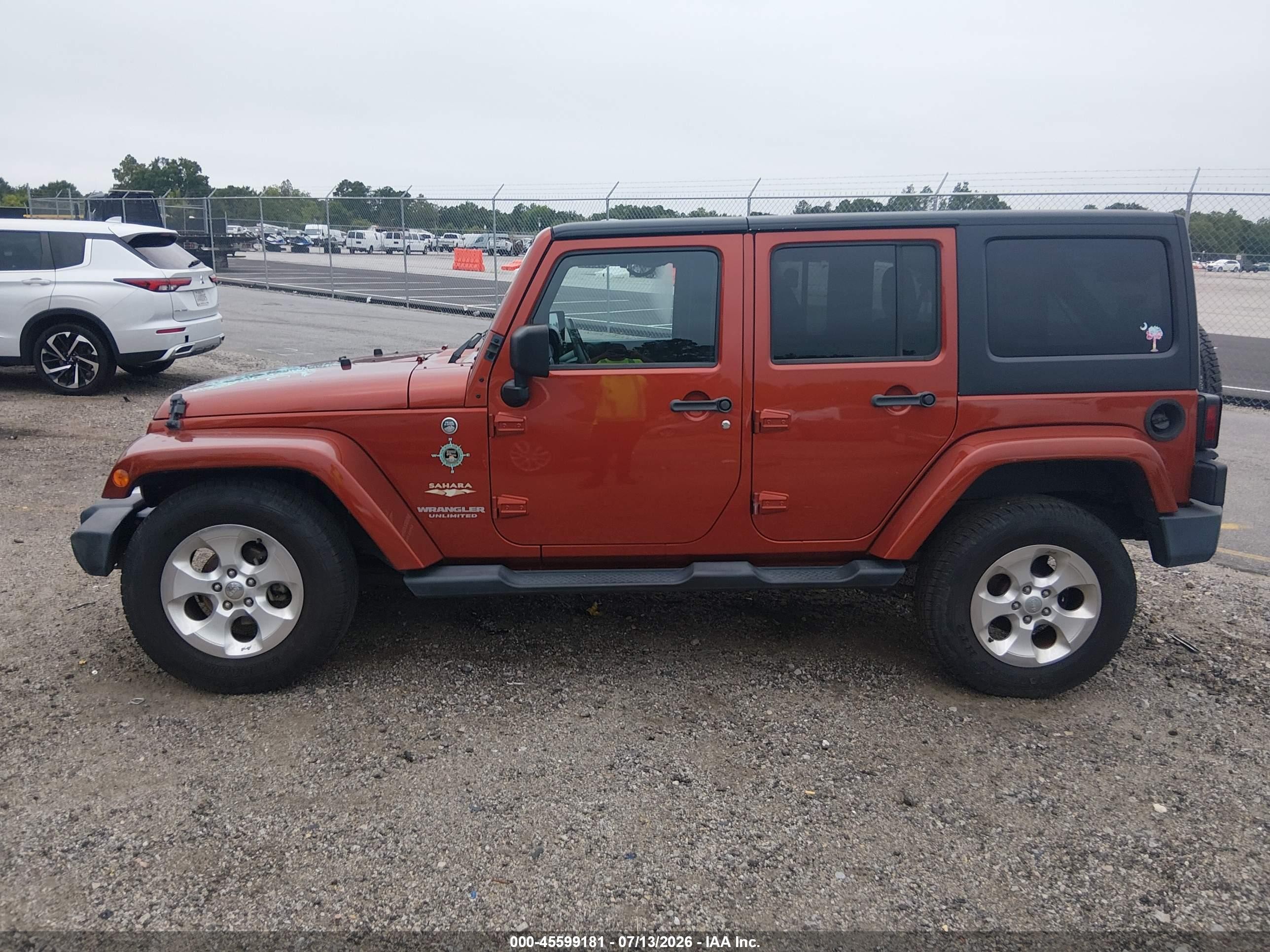 2014 Jeep Wrangler Unlimited Sahara Orange vin: 1C4BJWEG2EL222205