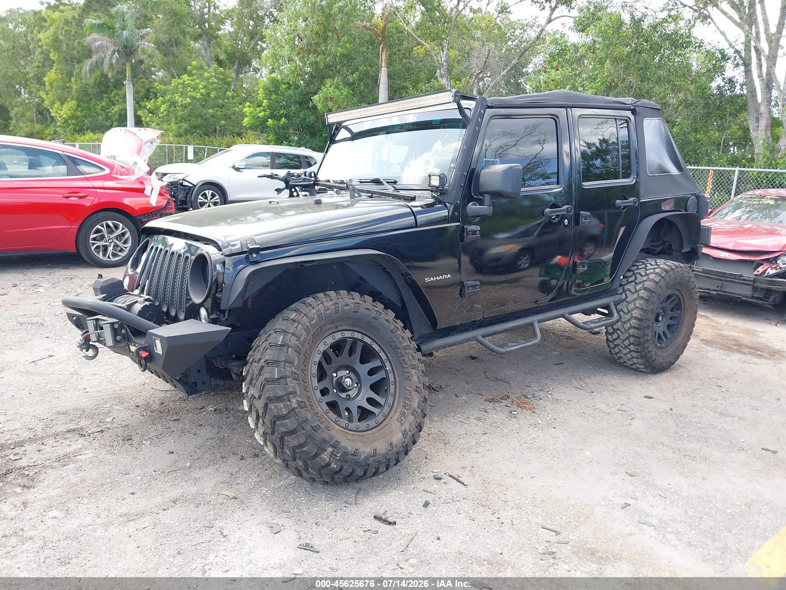 2015 Jeep Wrangler Unlimited Sahara Black vin: 1C4BJWEG2FL594807