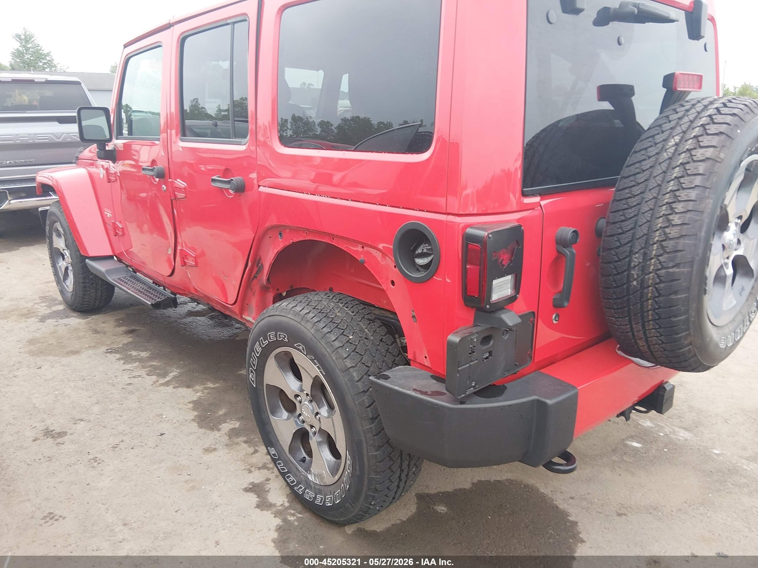 2018 Jeep Wrangler Jk Unlimited Sahara 4x4 Красный vin: 1C4BJWEG2JL821390