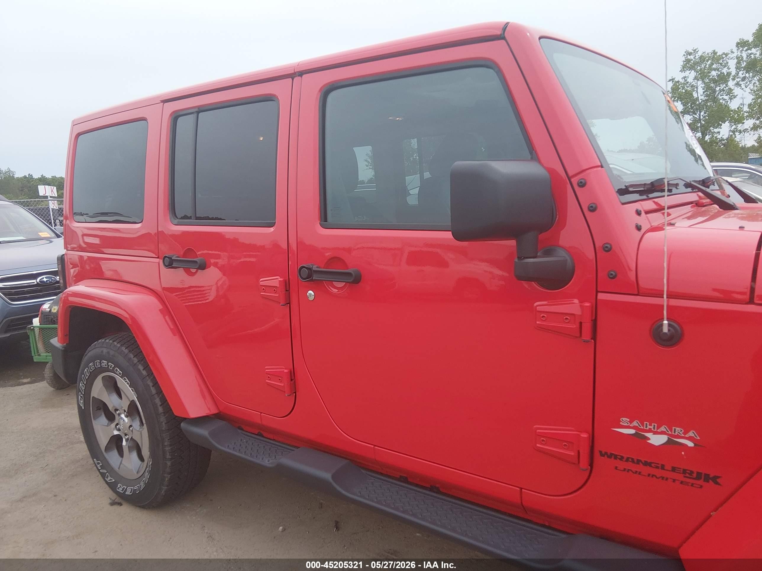 2018 Jeep Wrangler Jk Unlimited Sahara 4x4 Красный vin: 1C4BJWEG2JL821390