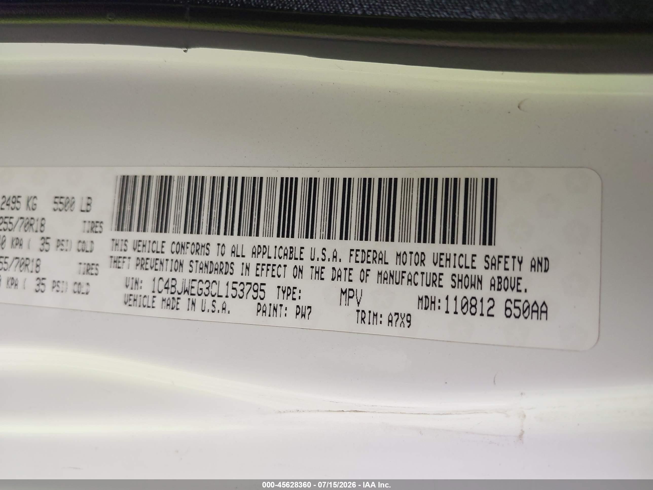2012 Jeep Wrangler Unlimited Sahara Белый vin: 1C4BJWEG3CL153795