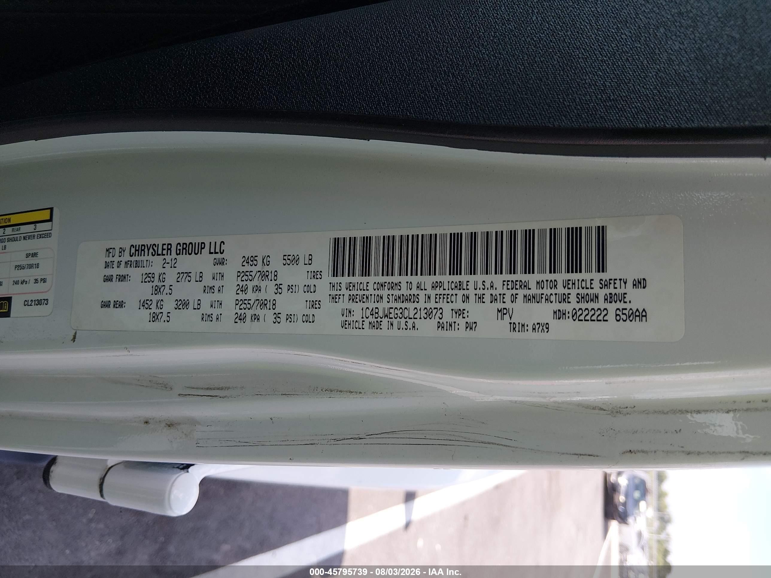 2012 Jeep Wrangler Unlimited Sahara White vin: 1C4BJWEG3CL213073