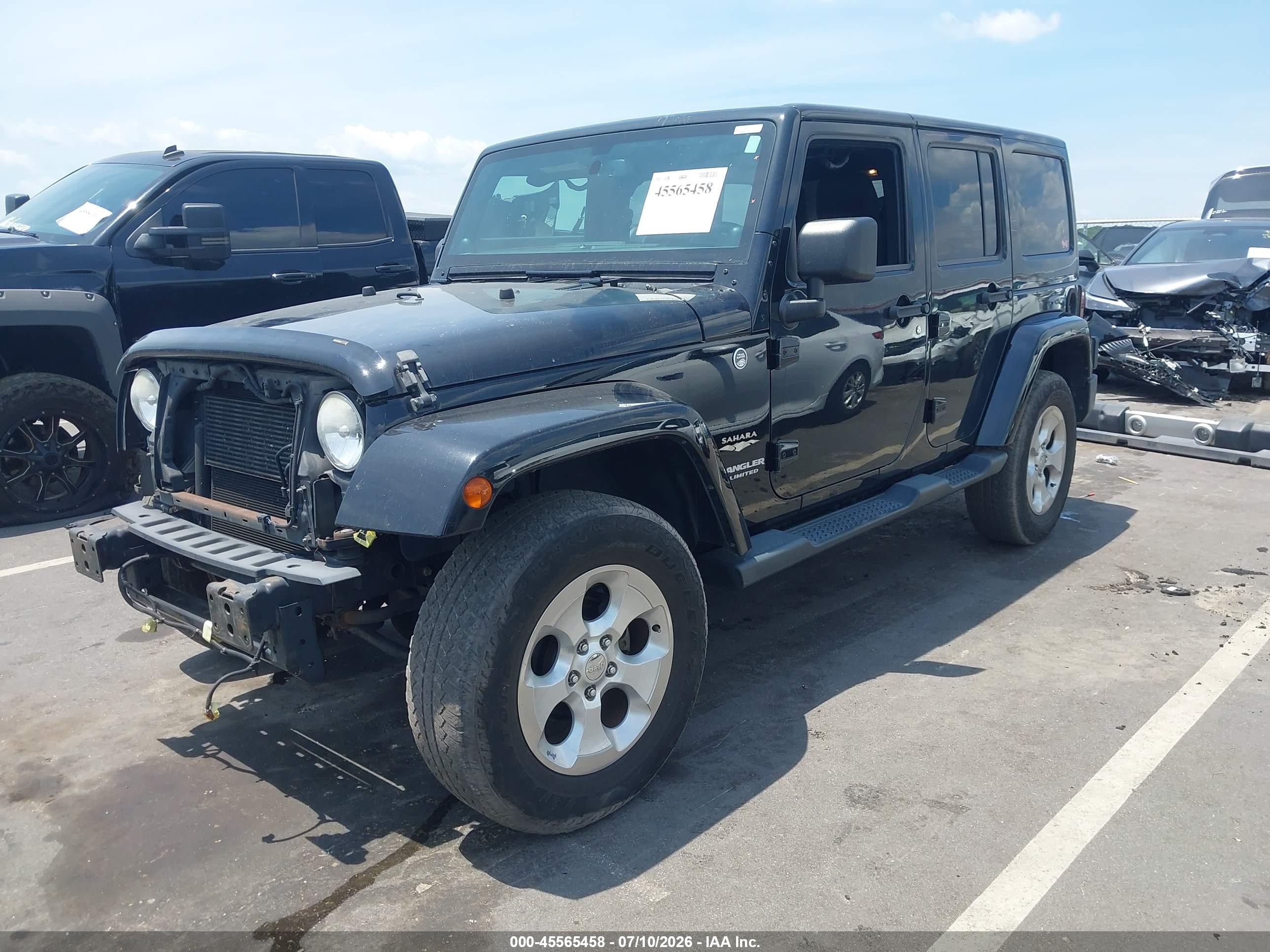2014 Jeep Wrangler Unlimited Sahara Black vin: 1C4BJWEG3EL117804