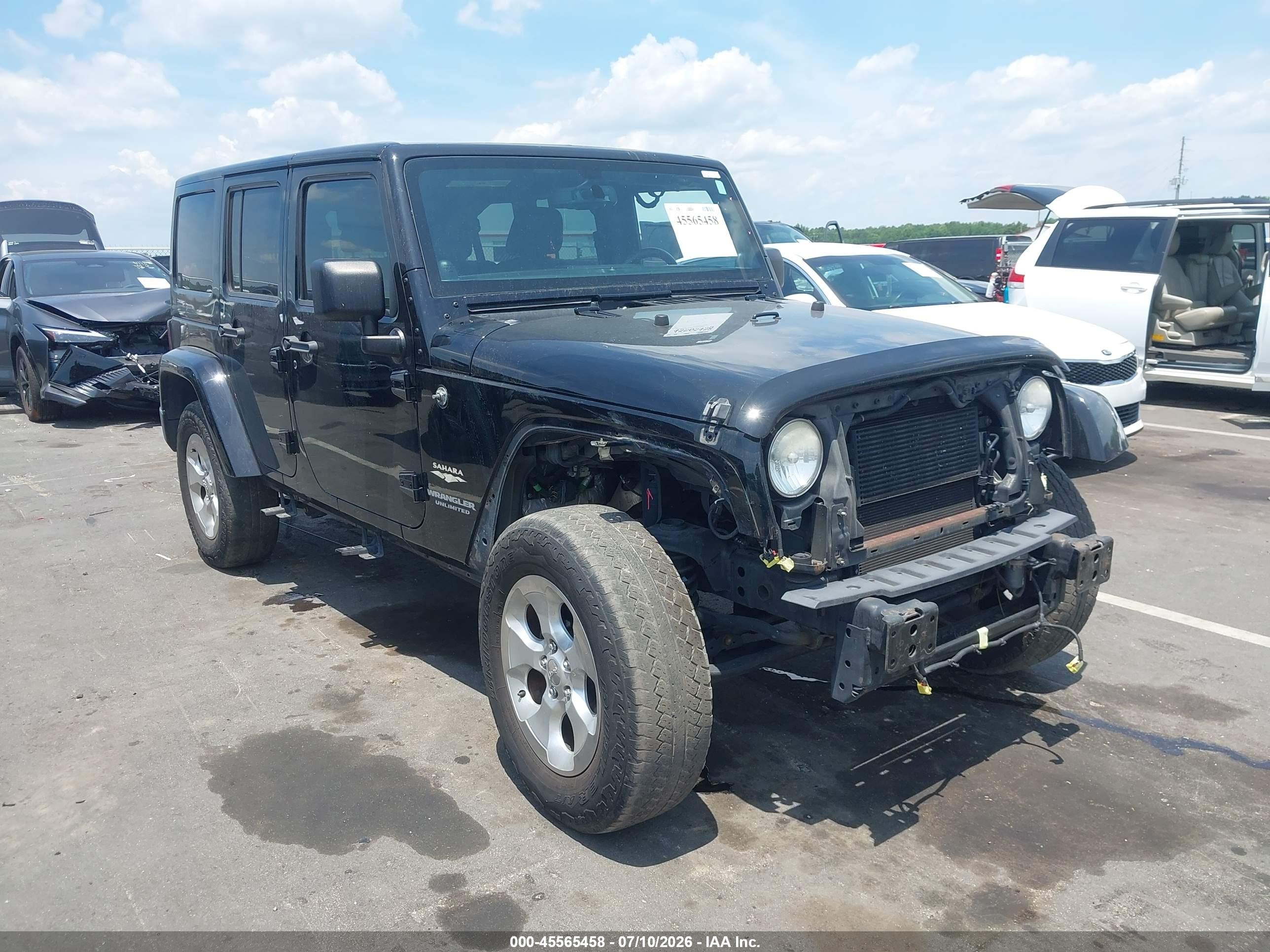 2014 Jeep Wrangler Unlimited Sahara Black vin: 1C4BJWEG3EL117804