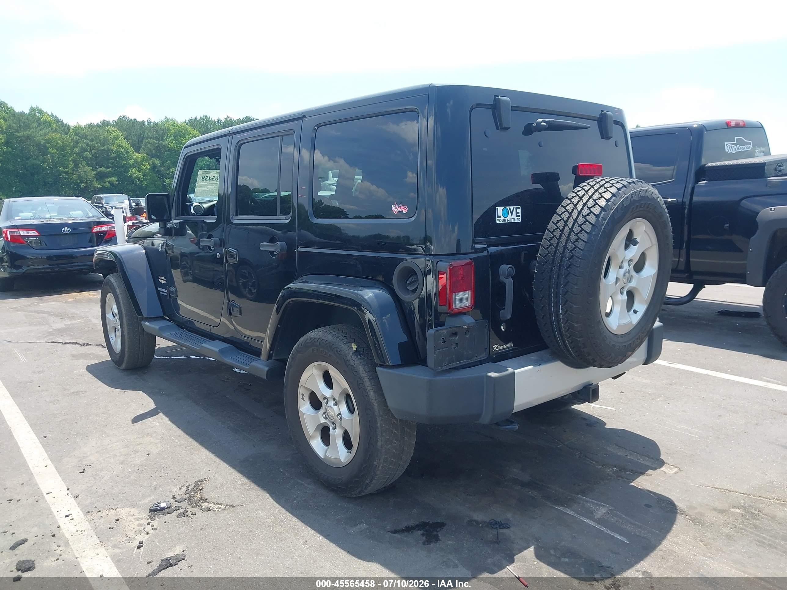 2014 Jeep Wrangler Unlimited Sahara Black vin: 1C4BJWEG3EL117804