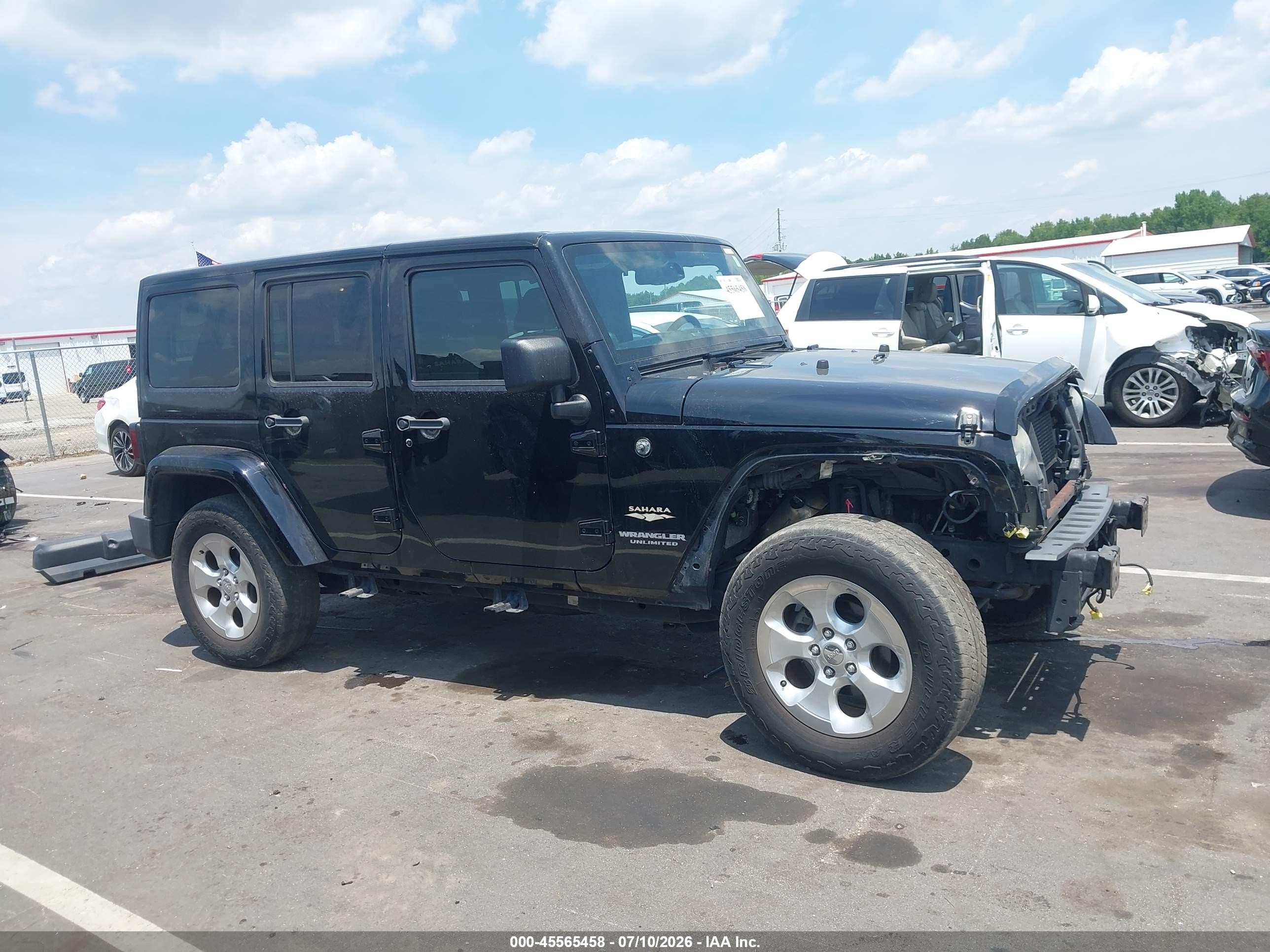 2014 Jeep Wrangler Unlimited Sahara Black vin: 1C4BJWEG3EL117804