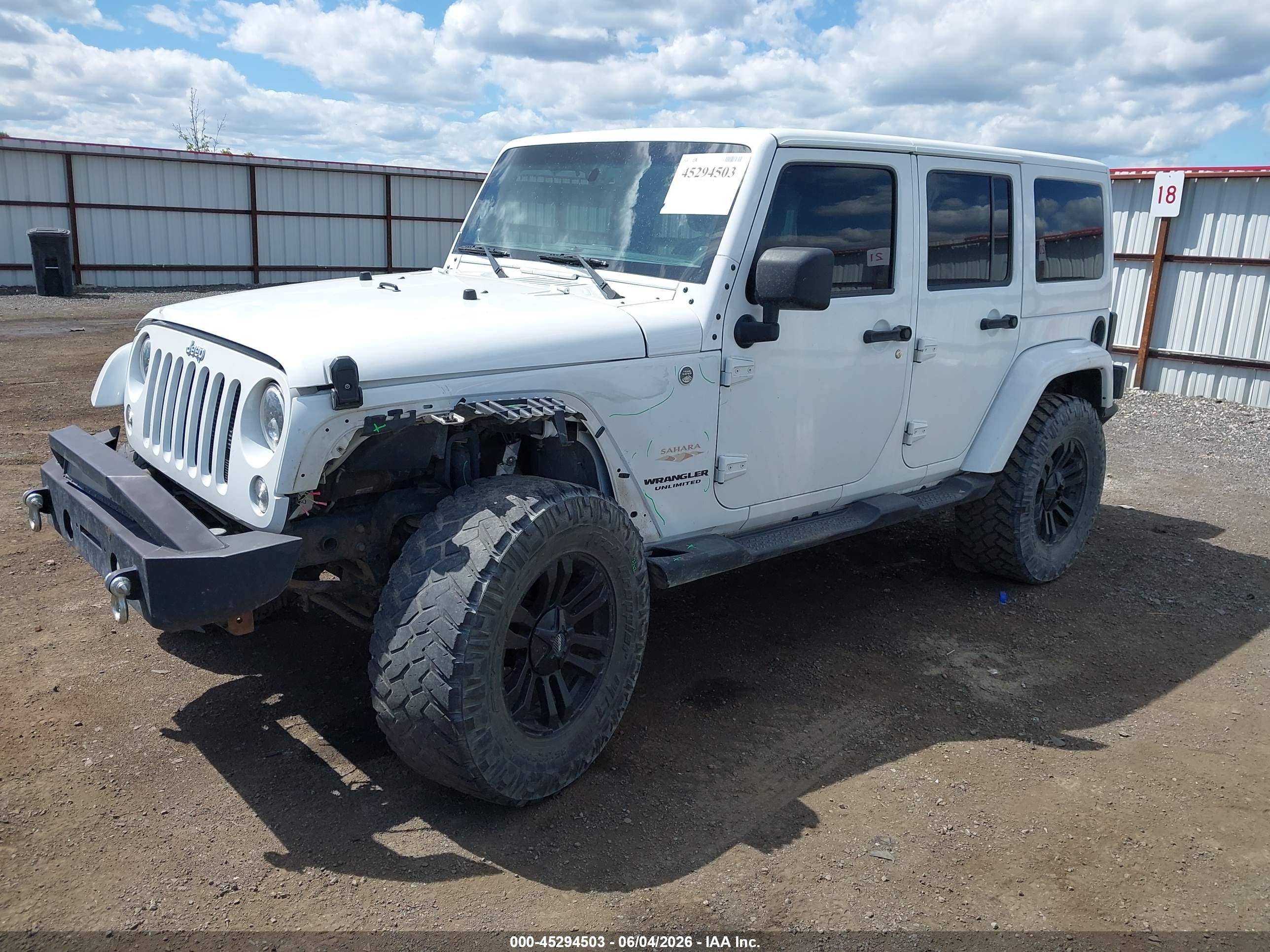 2014 Jeep Wrangler Unlimited Sahara Белый vin: 1C4BJWEG3EL122078