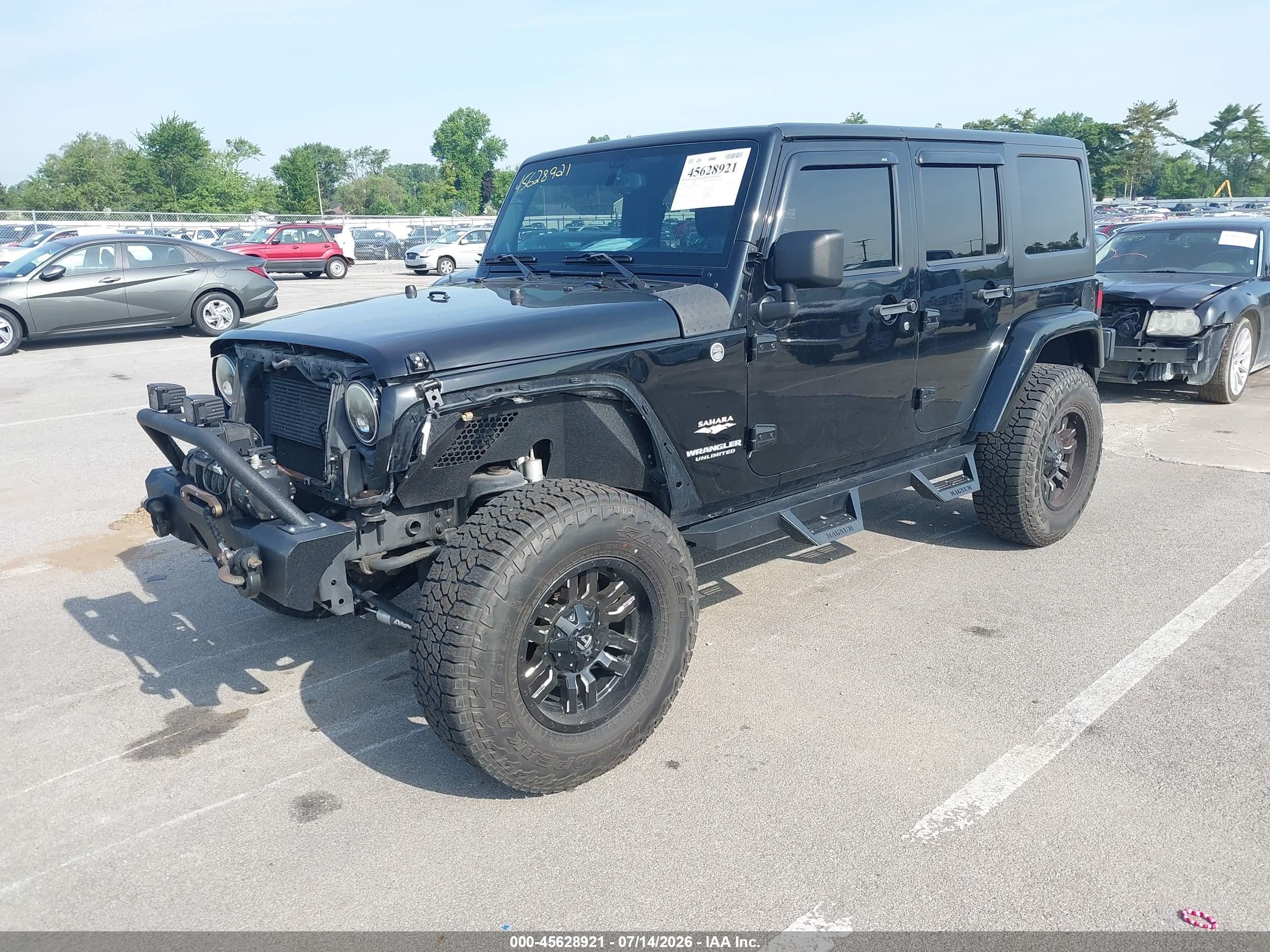 2014 Jeep Wrangler Unlimited Sahara Black vin: 1C4BJWEG3EL172284