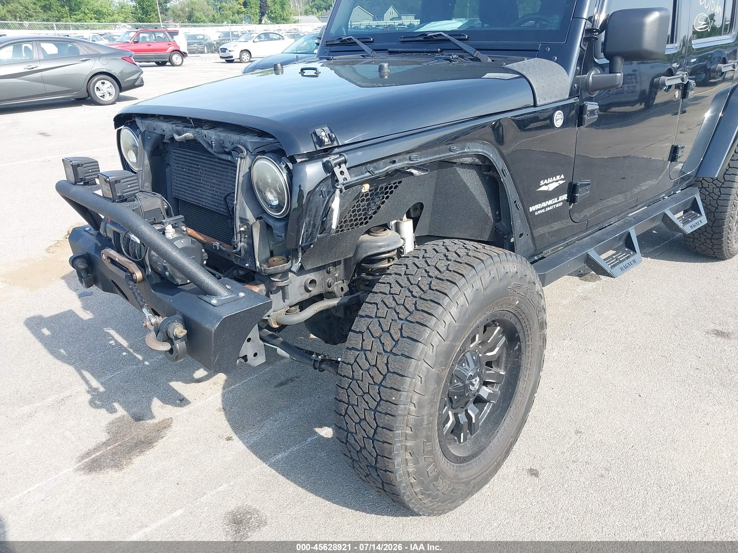 2014 Jeep Wrangler Unlimited Sahara Black vin: 1C4BJWEG3EL172284