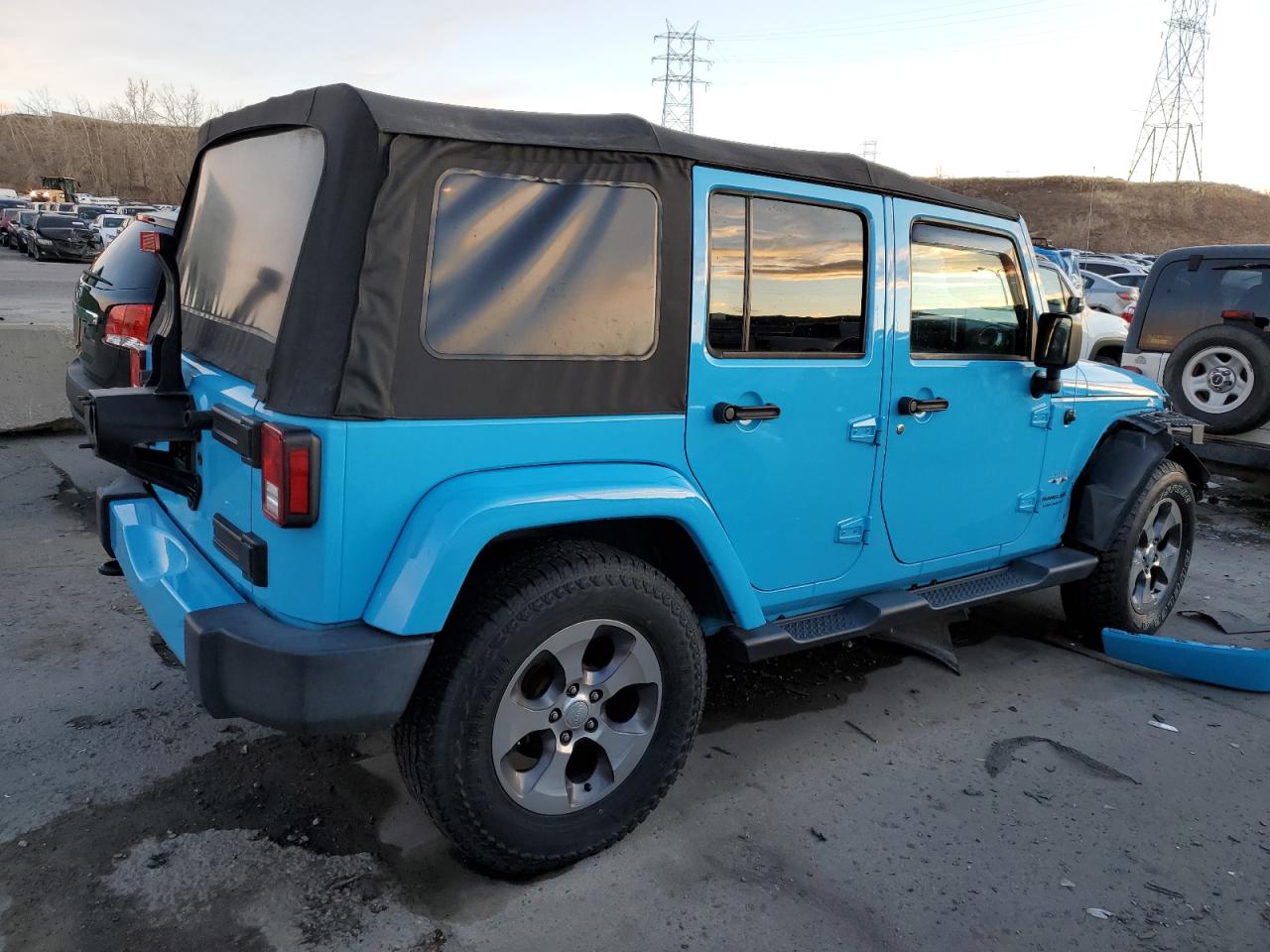 2018 Jeep Wrangler Unlimited Sahara Синий vin: 1C4BJWEG3JL918839