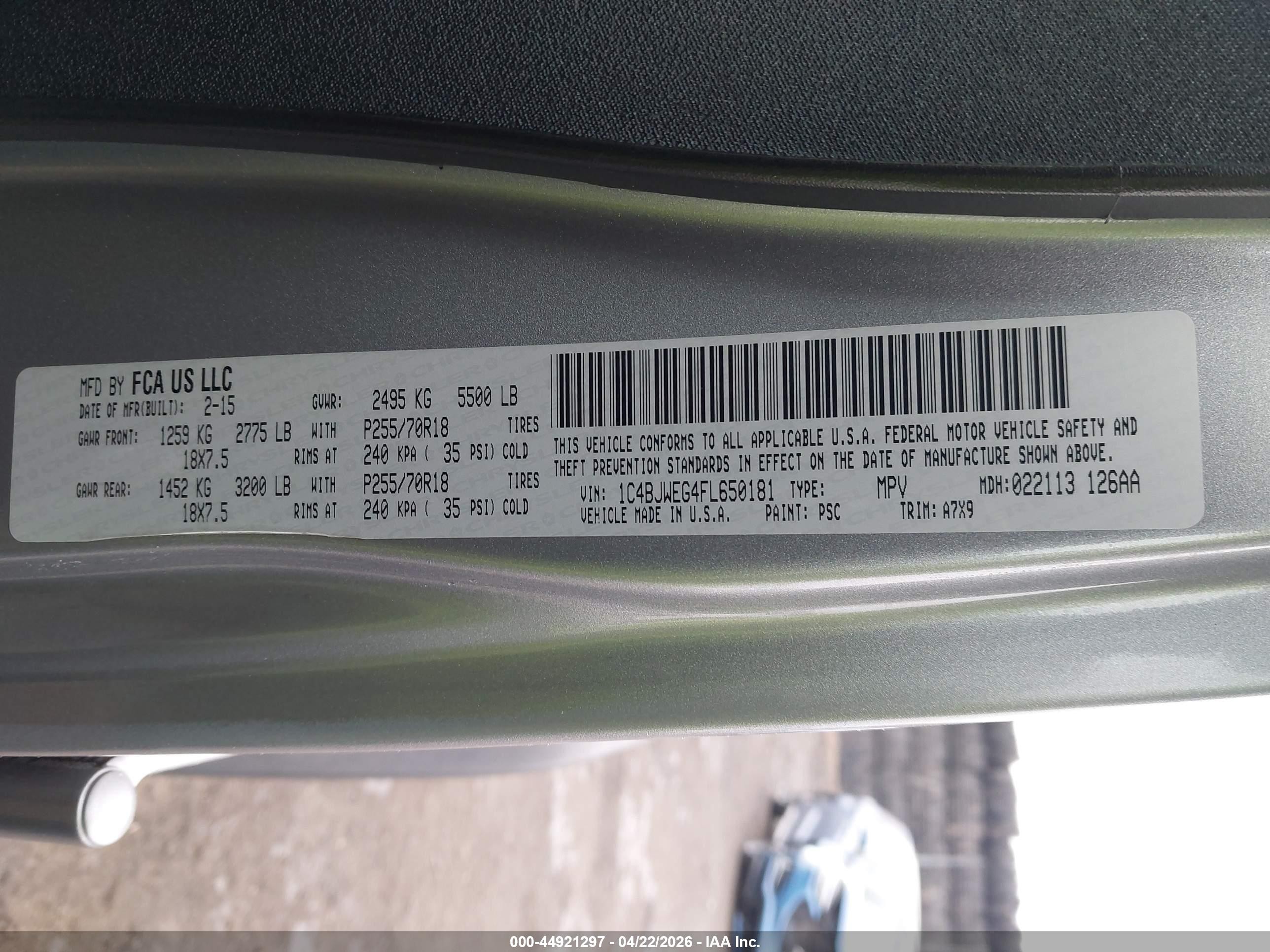 2015 Jeep Wrangler Unlimited Sahara Silver vin: 1C4BJWEG4FL650181