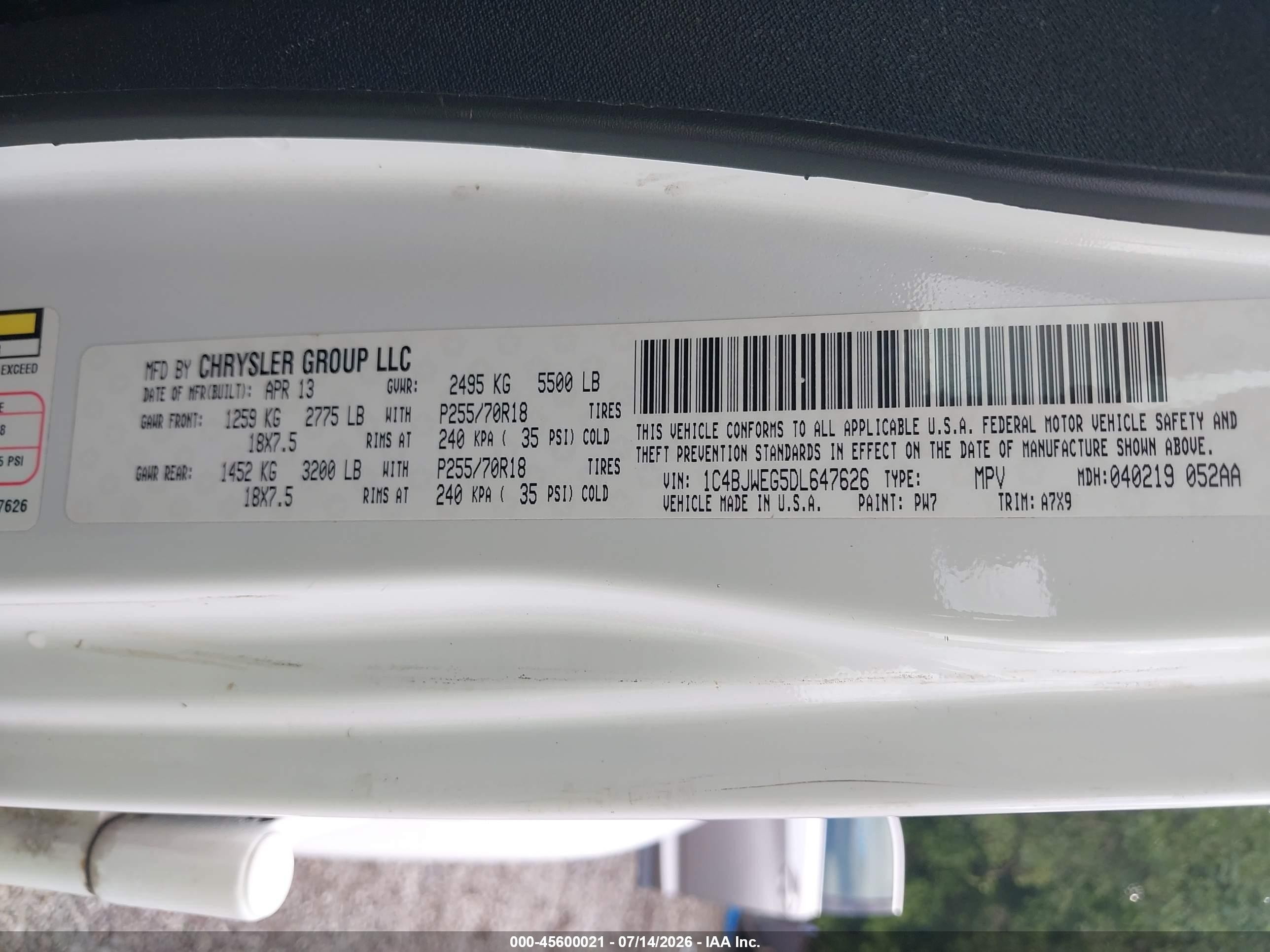 2013 Jeep Wrangler Unlimited Sahara White vin: 1C4BJWEG5DL647626