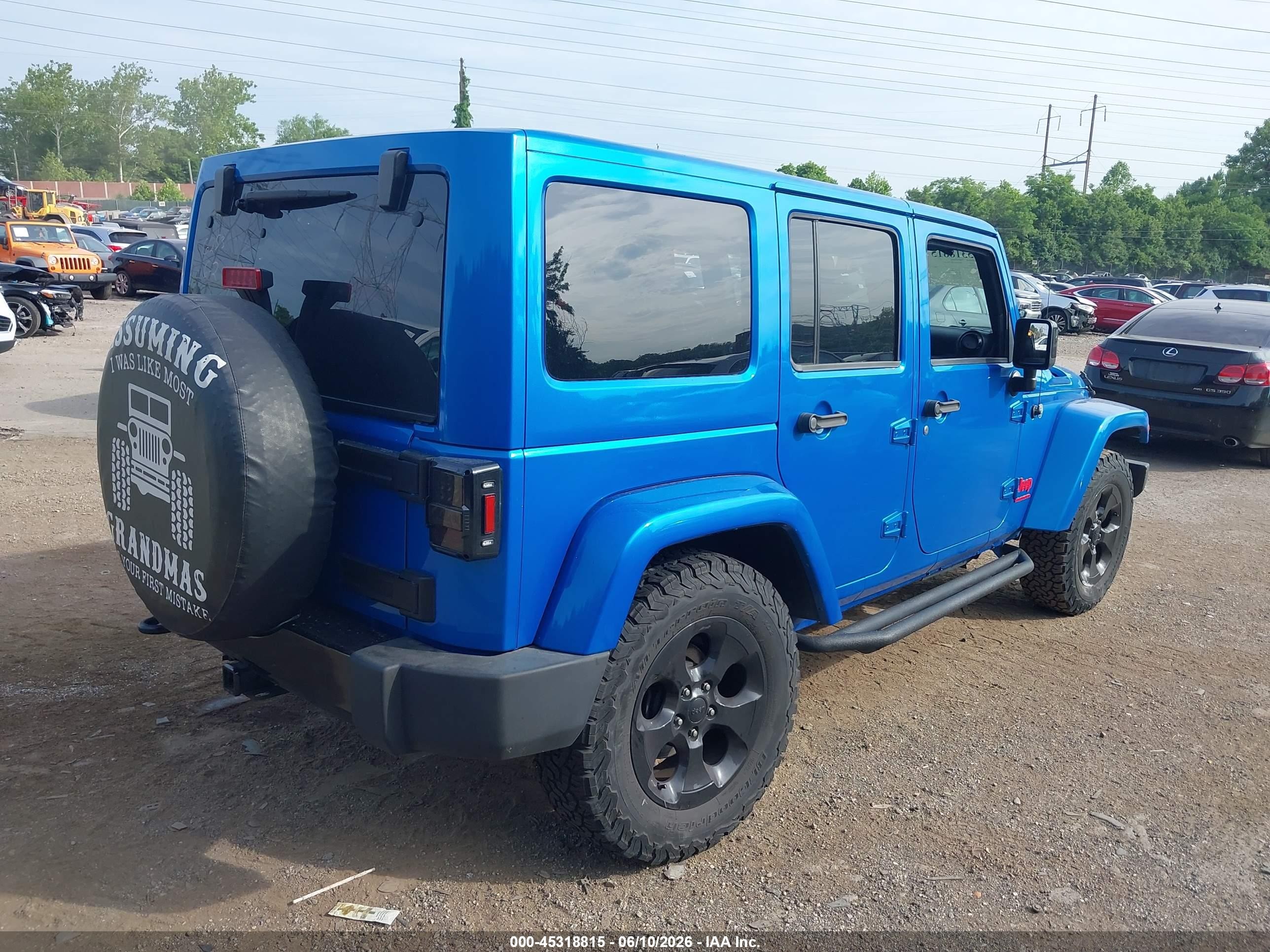 2015 Jeep Wrangler Unlimited Altitude Light Blue vin: 1C4BJWEG5FL700103