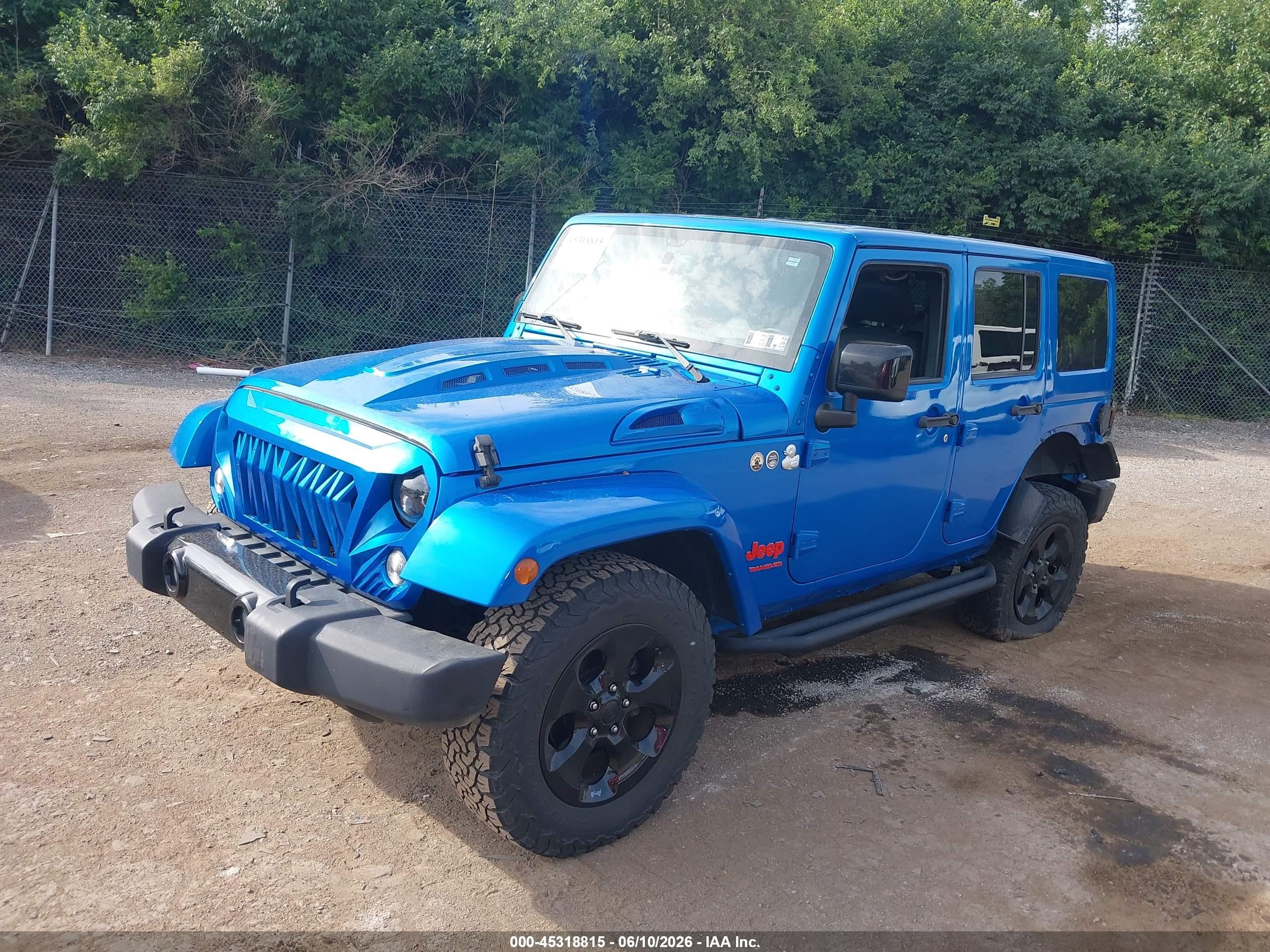 2015 Jeep Wrangler Unlimited Altitude Light Blue vin: 1C4BJWEG5FL700103