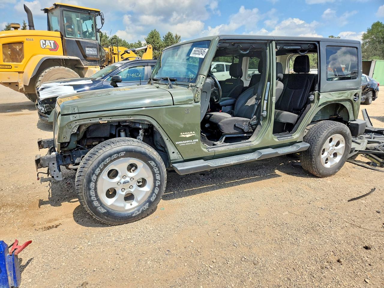 2015 Jeep Wrangler Unlimited Sahara Green vin: 1C4BJWEG5FL741539