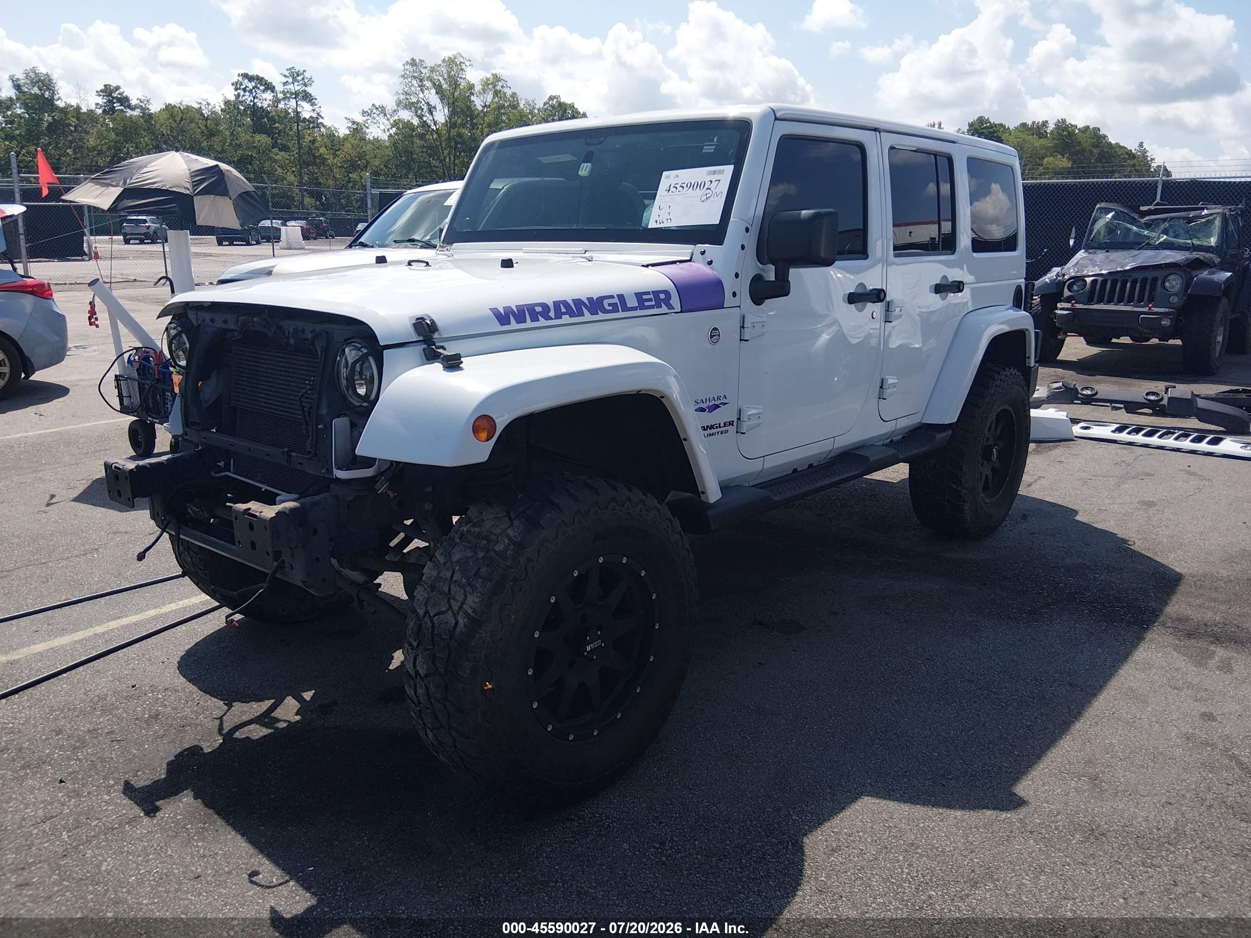 2014 Jeep Wrangler Unlimited Sahara Белый vin: 1C4BJWEG6EL272265