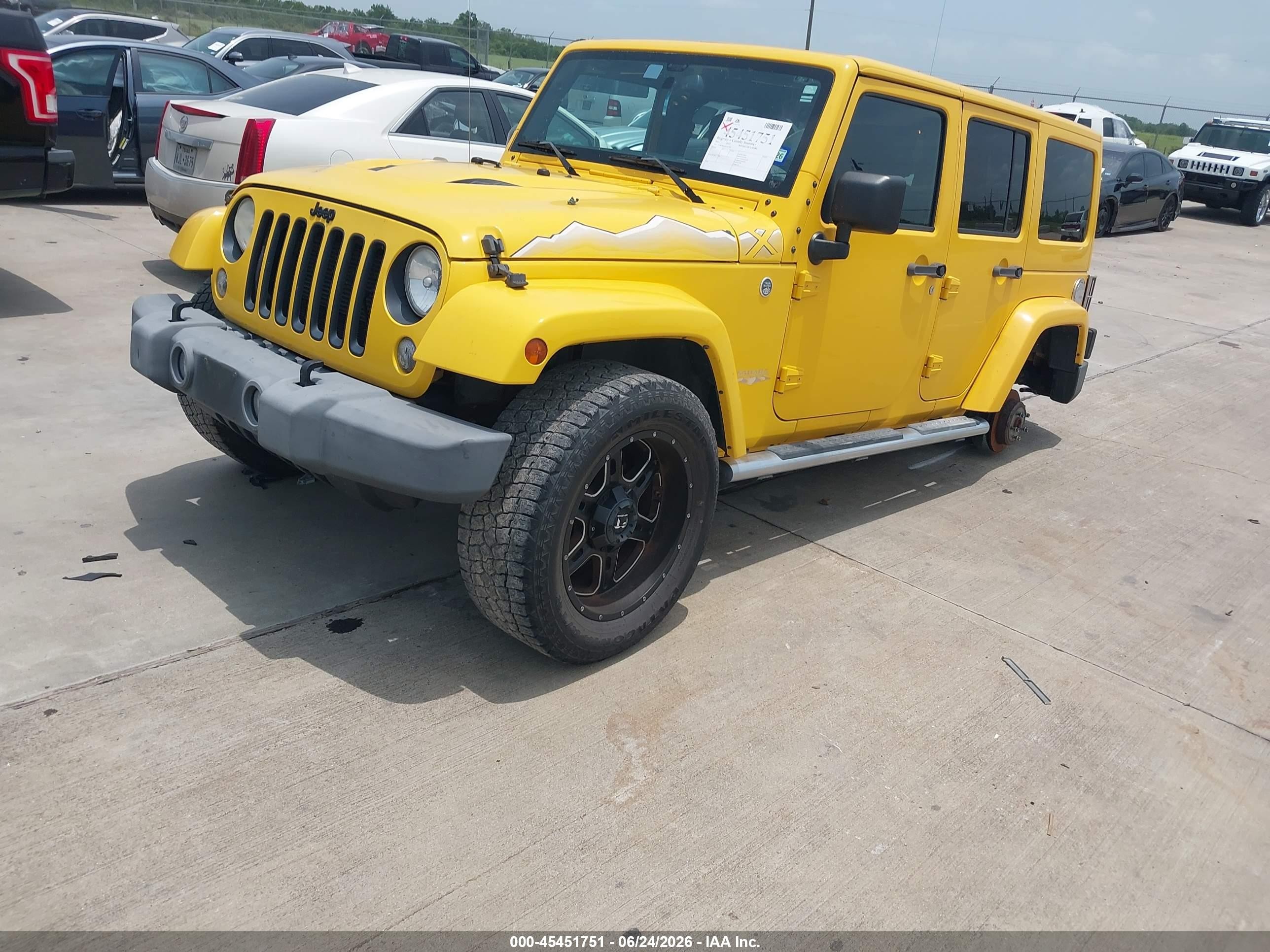 2015 Jeep Wrangler Unlimited Wrangler X Yellow vin: 1C4BJWEG6FL627985