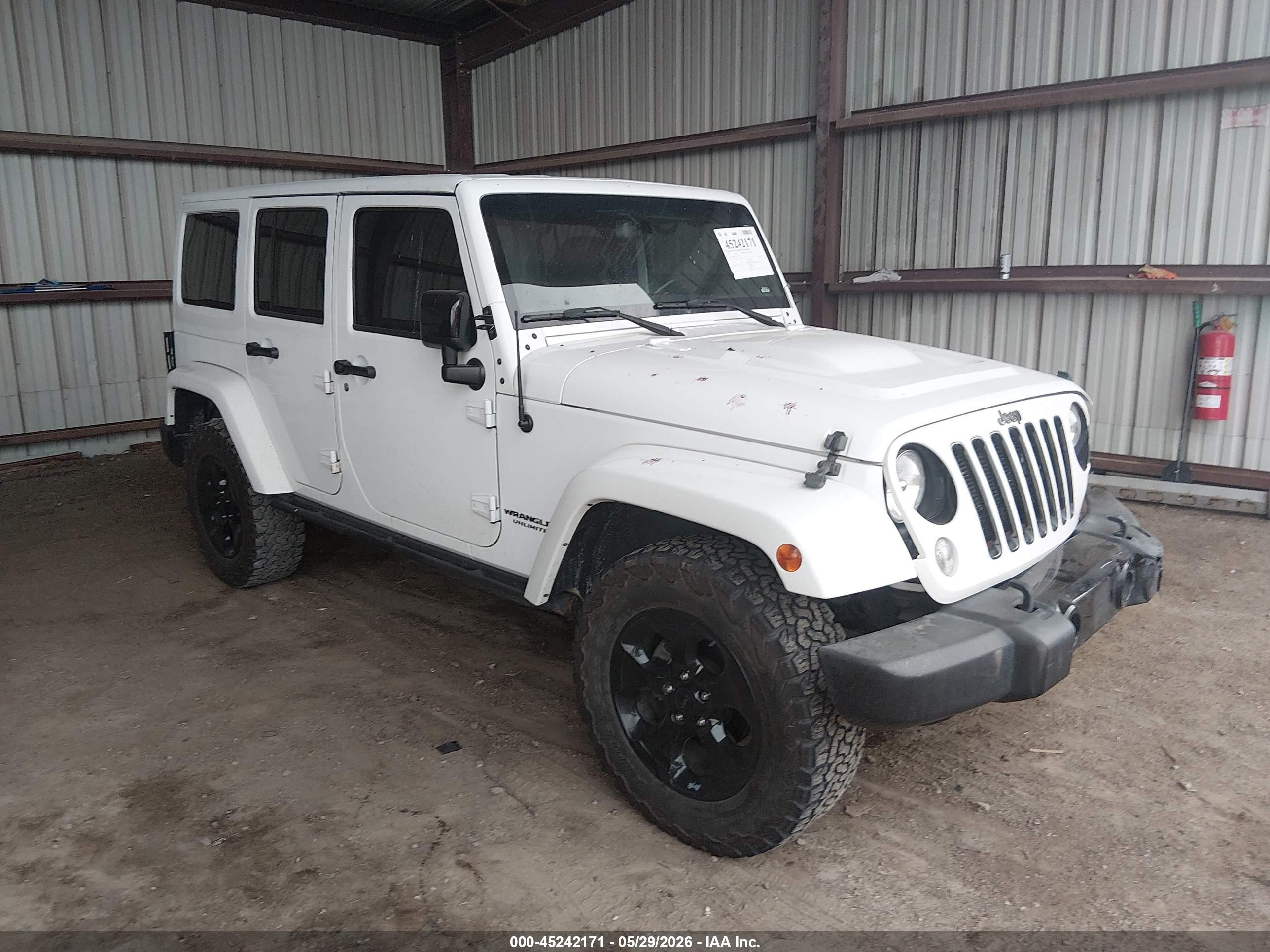 2015 Jeep Wrangler Unlimited Altitude White vin: 1C4BJWEG6FL742585