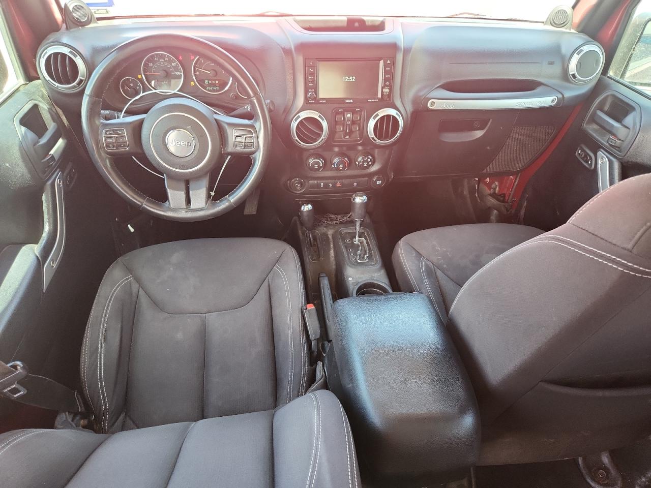 2013 Jeep Wrangler Unlimited Sahara Burgundy vin: 1C4BJWEG7DL503365 Damage: Left Front Seat, Stained, Permanent
