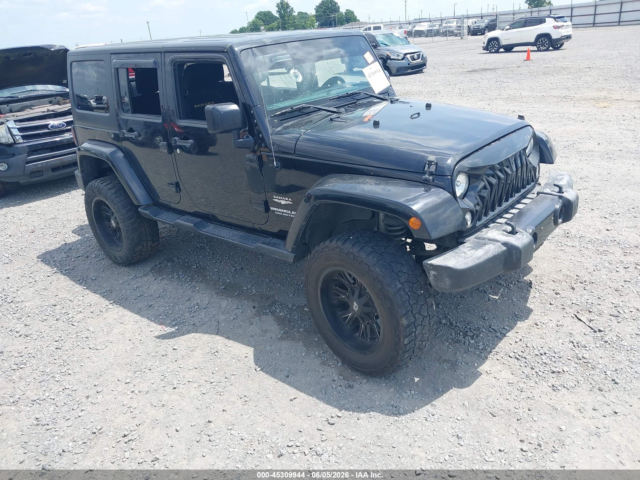 2015 Jeep Wrangler Unlimited Sahara Black vin: 1C4BJWEG7FL685524