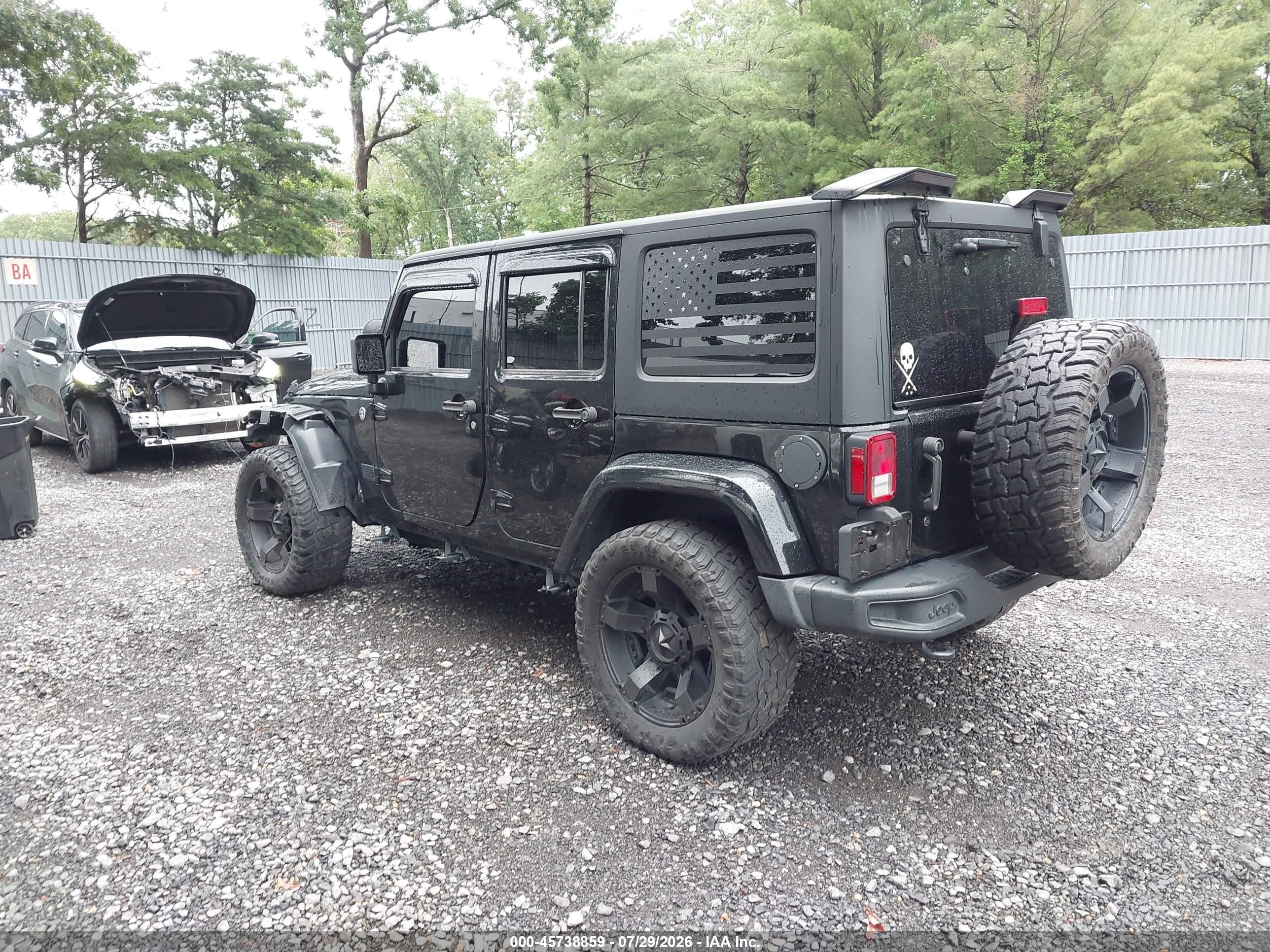 2015 Jeep Wrangler Unlimited Sahara Black vin: 1C4BJWEG7FL694983