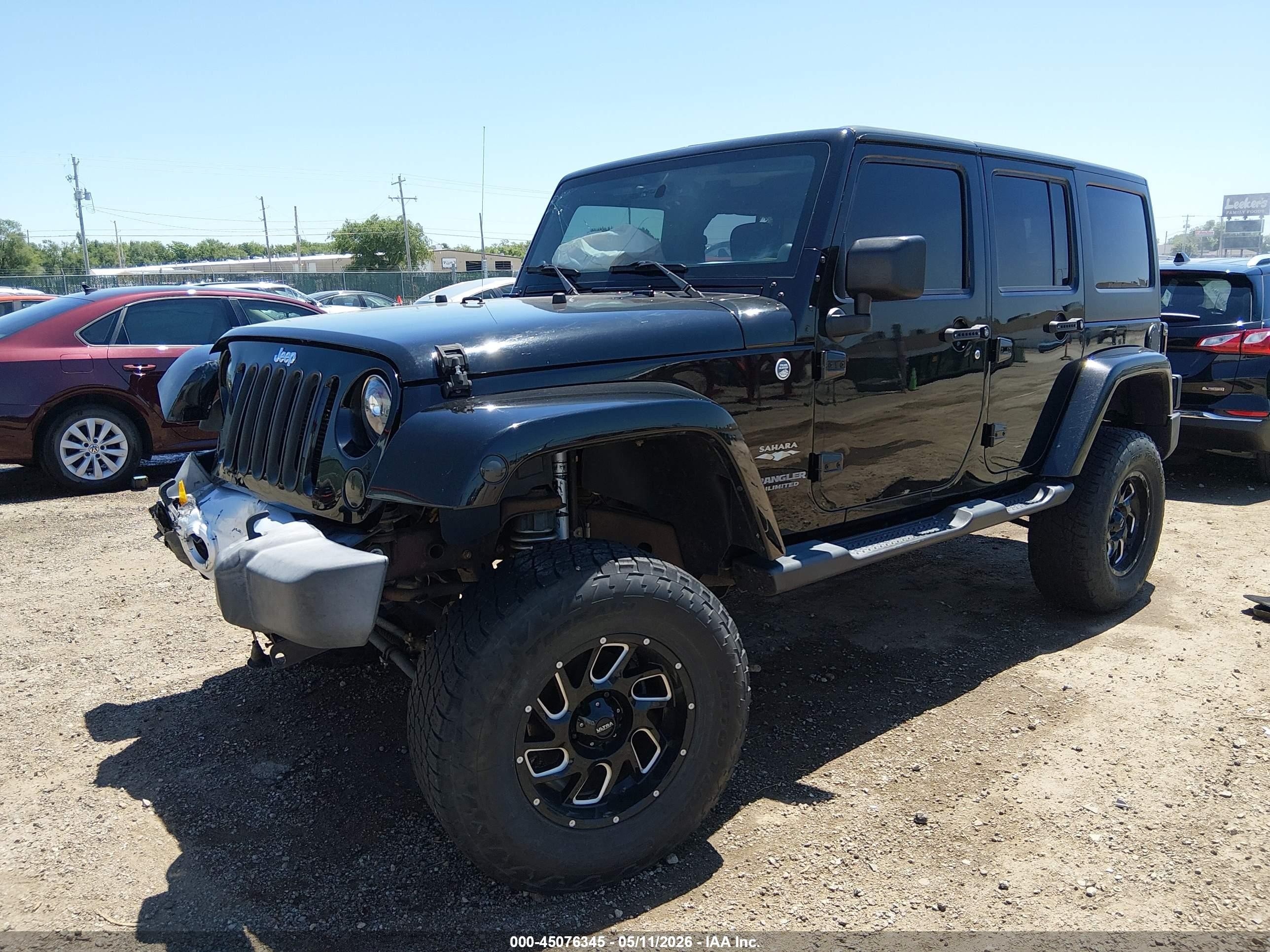 2014 Jeep Wrangler Unlimited Sahara Black vin: 1C4BJWEG8EL282067