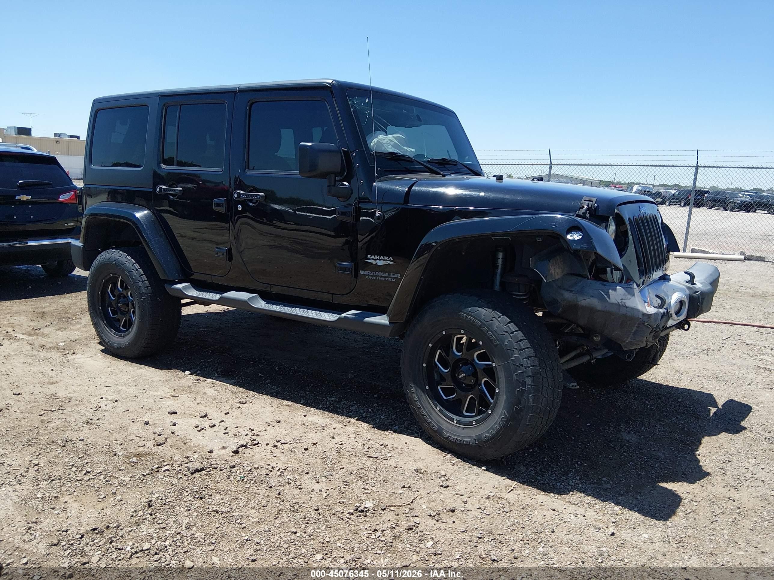 2014 Jeep Wrangler Unlimited Sahara Black vin: 1C4BJWEG8EL282067