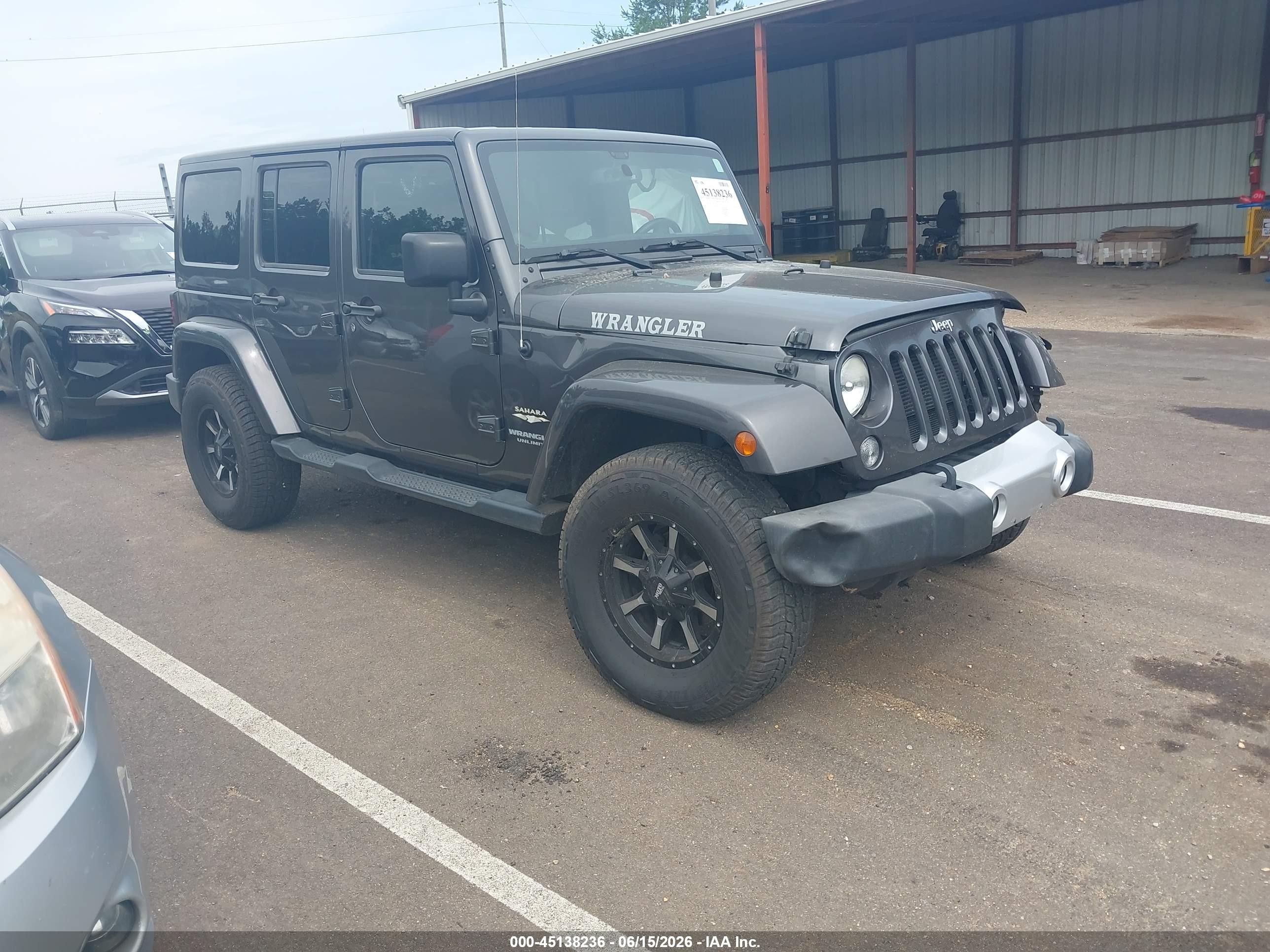 2014 Jeep Wrangler Unlimited Sahara Gray vin: 1C4BJWEG8EL296289