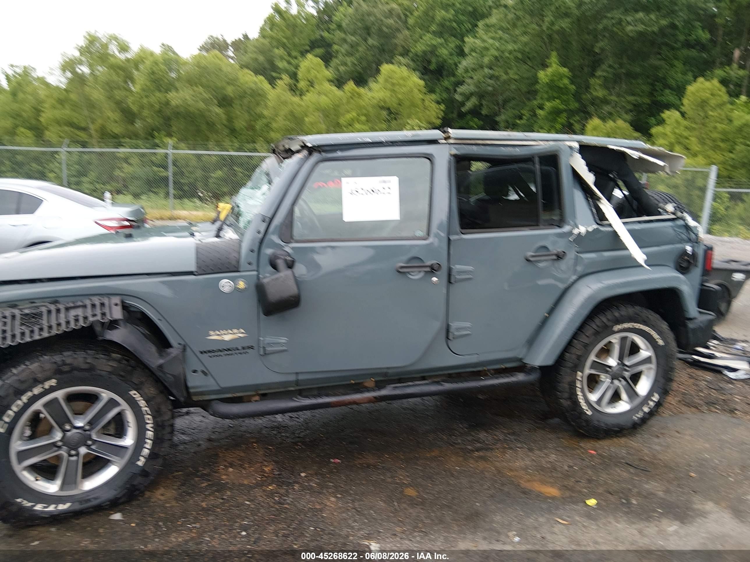 2014 Jeep Wrangler Unlimited Sahara Gray vin: 1C4BJWEG9EL209595