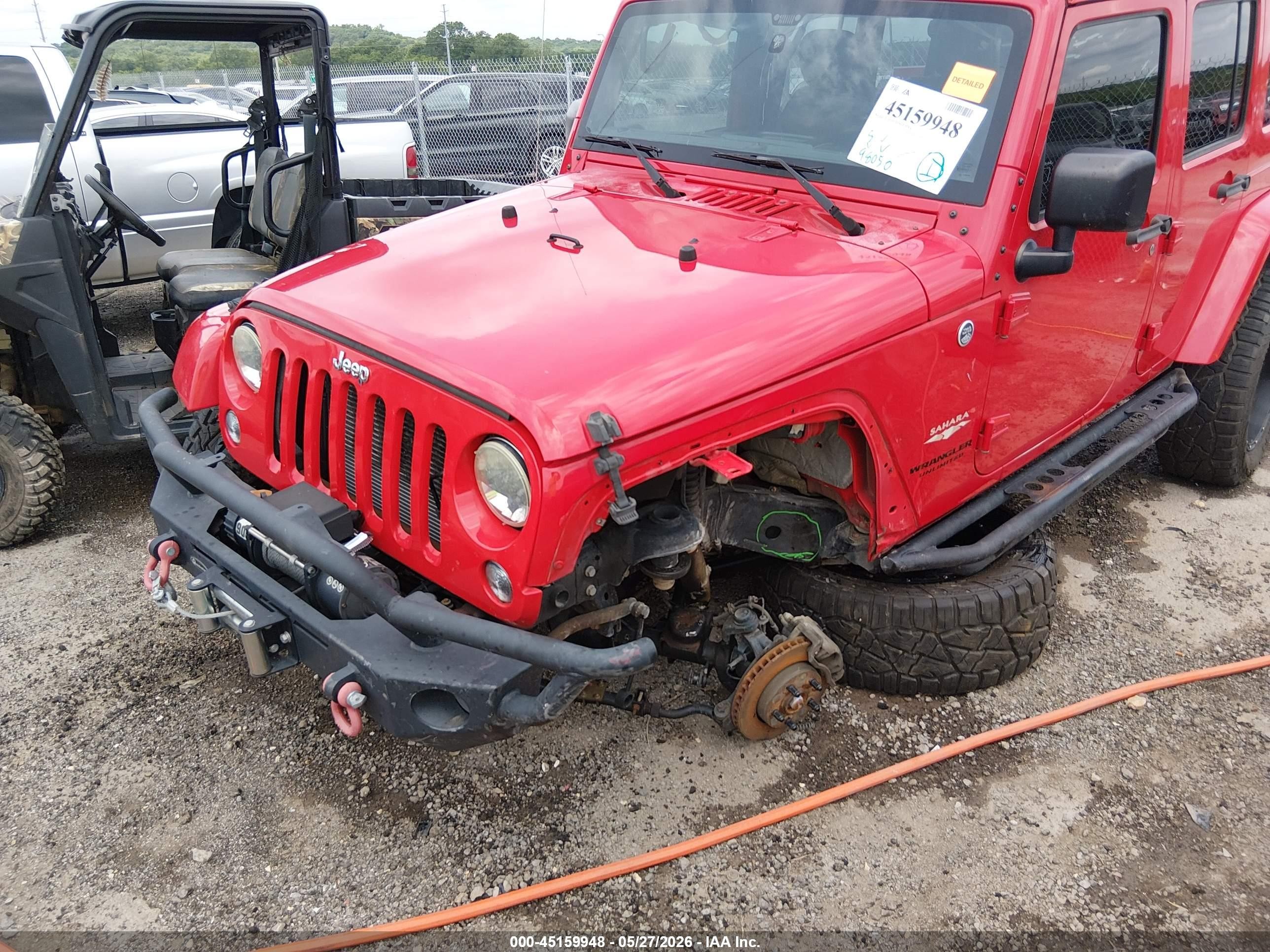 2015 Jeep Wrangler Unlimited Sahara Red vin: 1C4BJWEG9FL660575