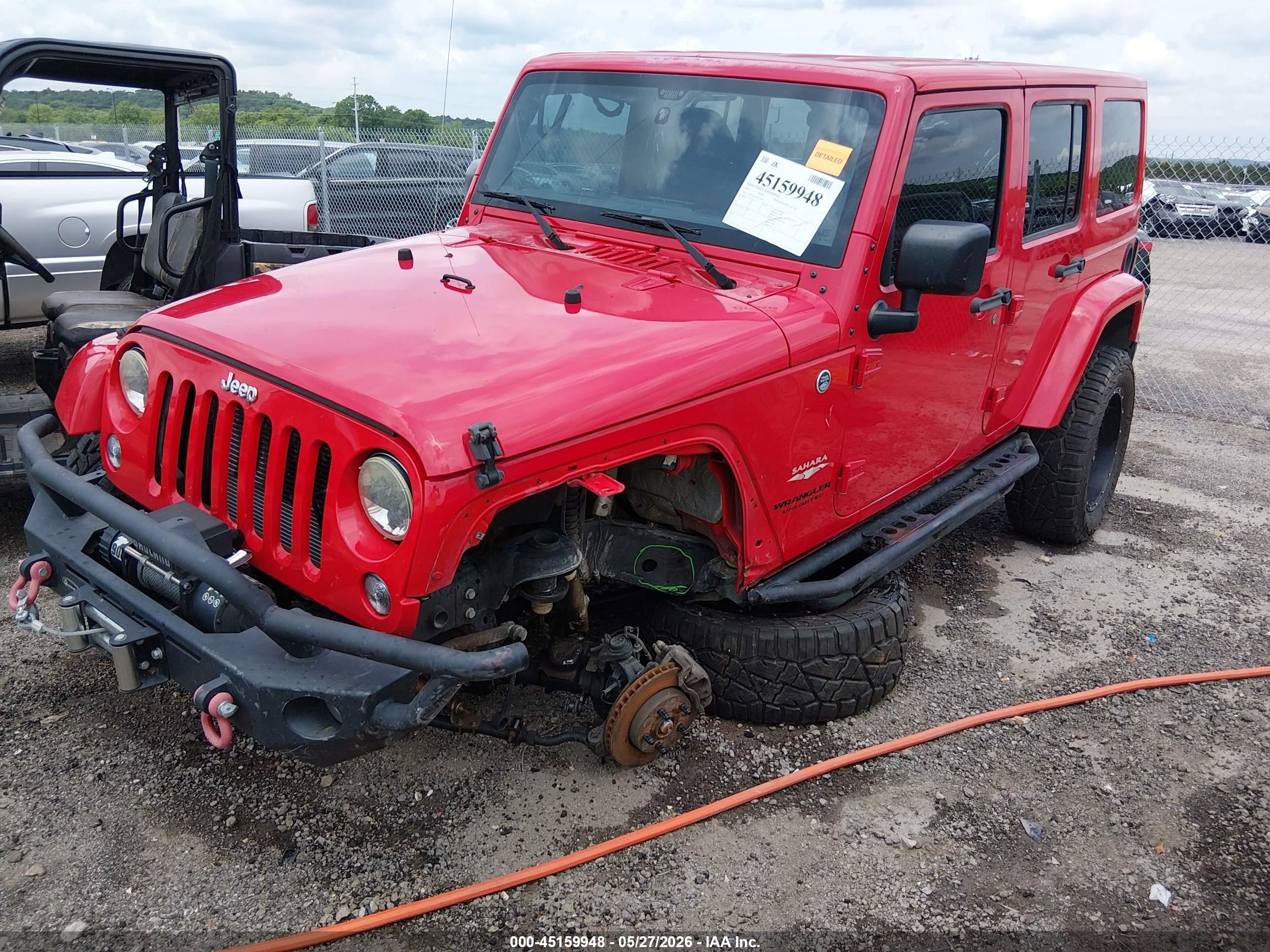 2015 Jeep Wrangler Unlimited Sahara Red vin: 1C4BJWEG9FL660575