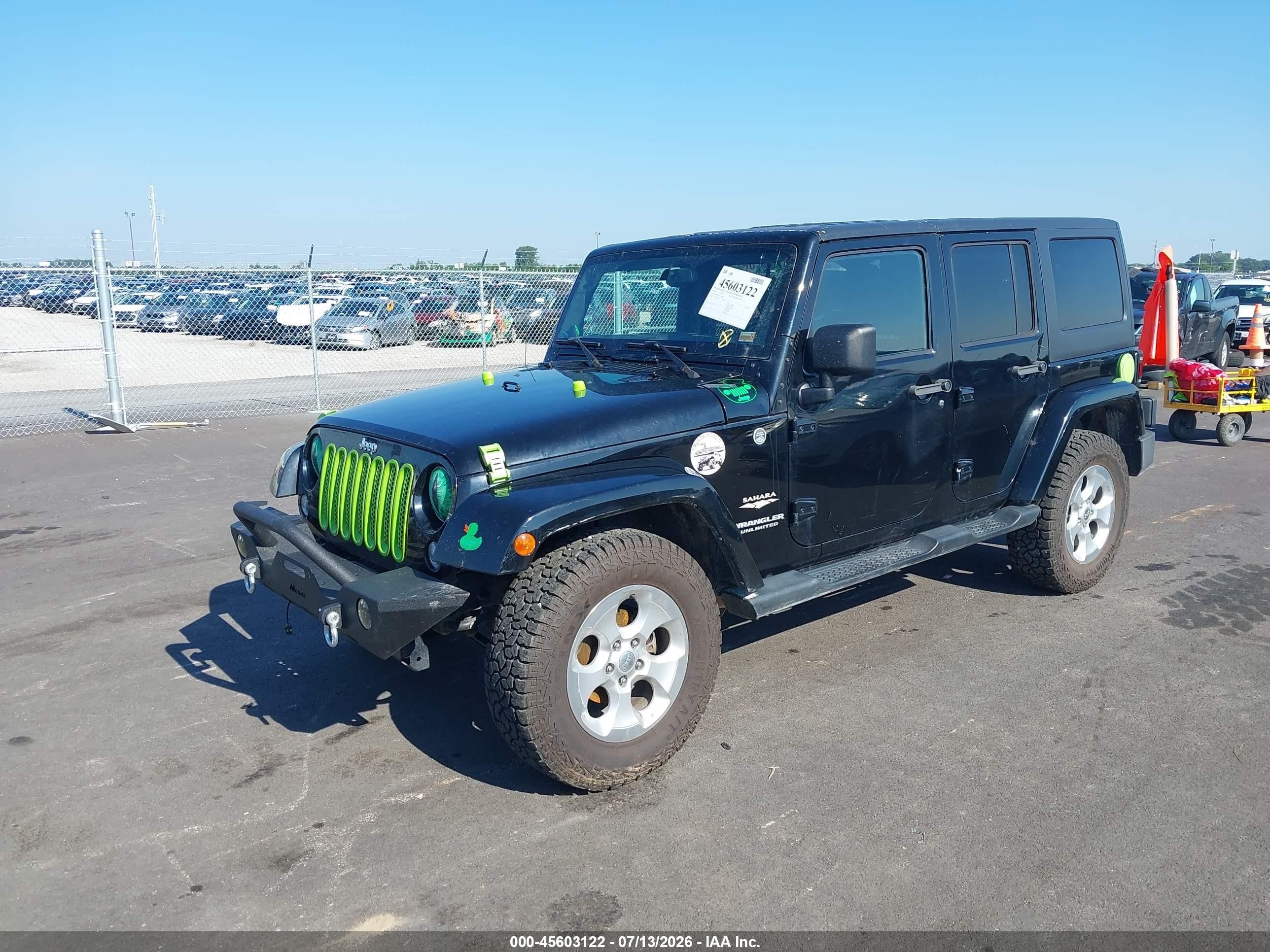 2014 Jeep Wrangler Unlimited Sahara Black vin: 1C4BJWEGXEL121607