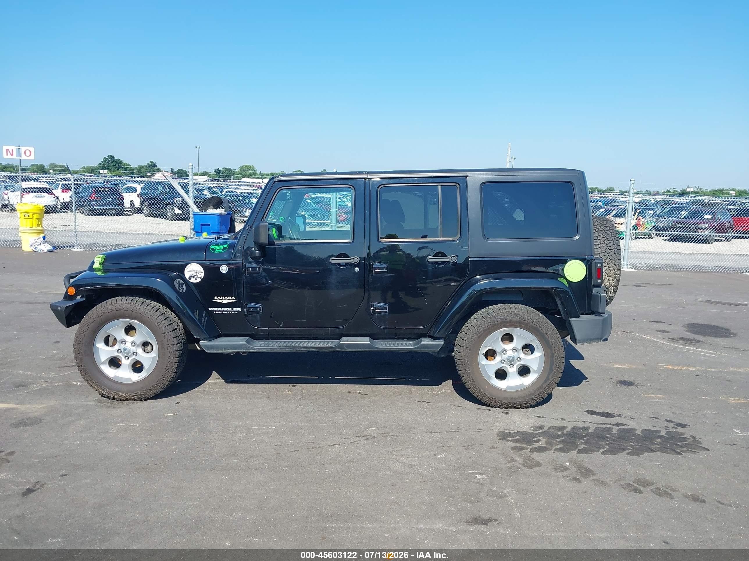 2014 Jeep Wrangler Unlimited Sahara Black vin: 1C4BJWEGXEL121607