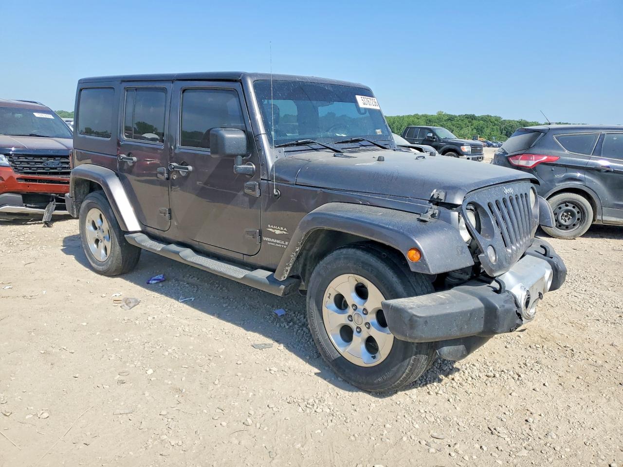 2014 Jeep Wrangler Unlimited Sahara Gray vin: 1C4BJWEGXEL266047