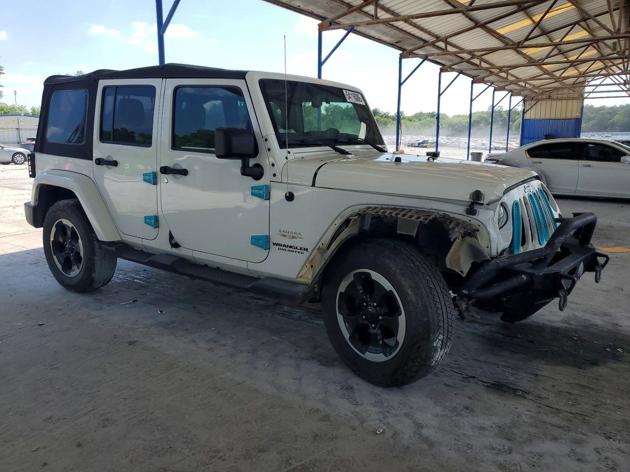 2015 Jeep Wrangler Unlimited Sahara White vin: 1C4BJWEGXFL751001